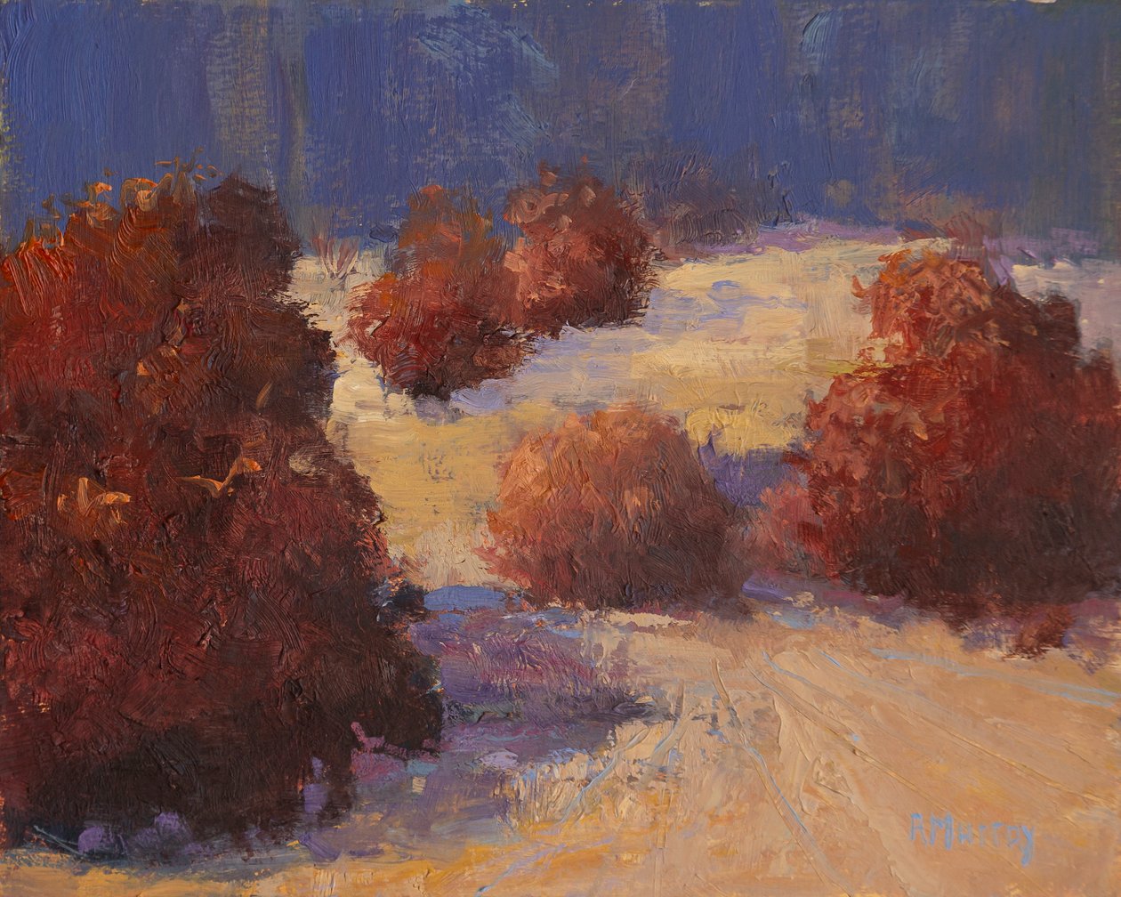 Salgueiros de inverno, 2023 (óleo sobre painel) de Roberta Murray