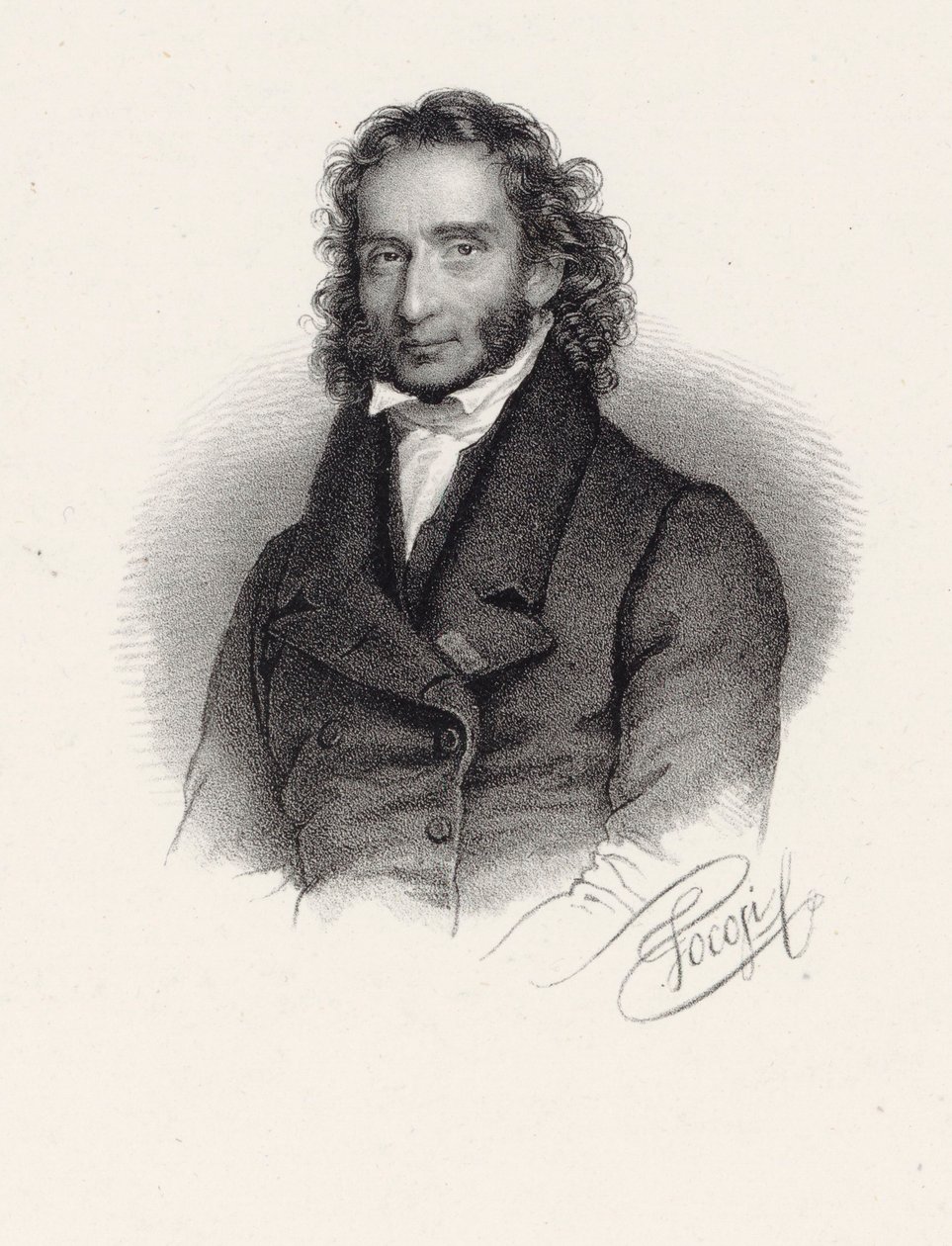 Retrato de Niccolò Paganini 1782-1840, 1830. de Roberto Focosi