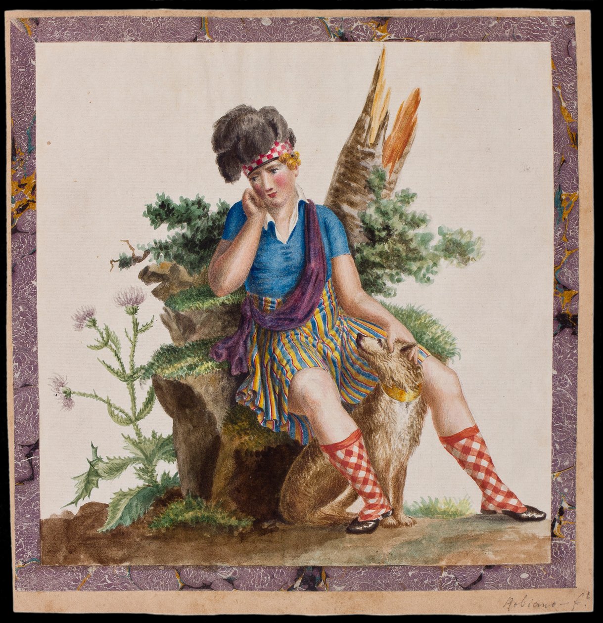Um Highlander, c.1820 (wc no papel) de Robiano