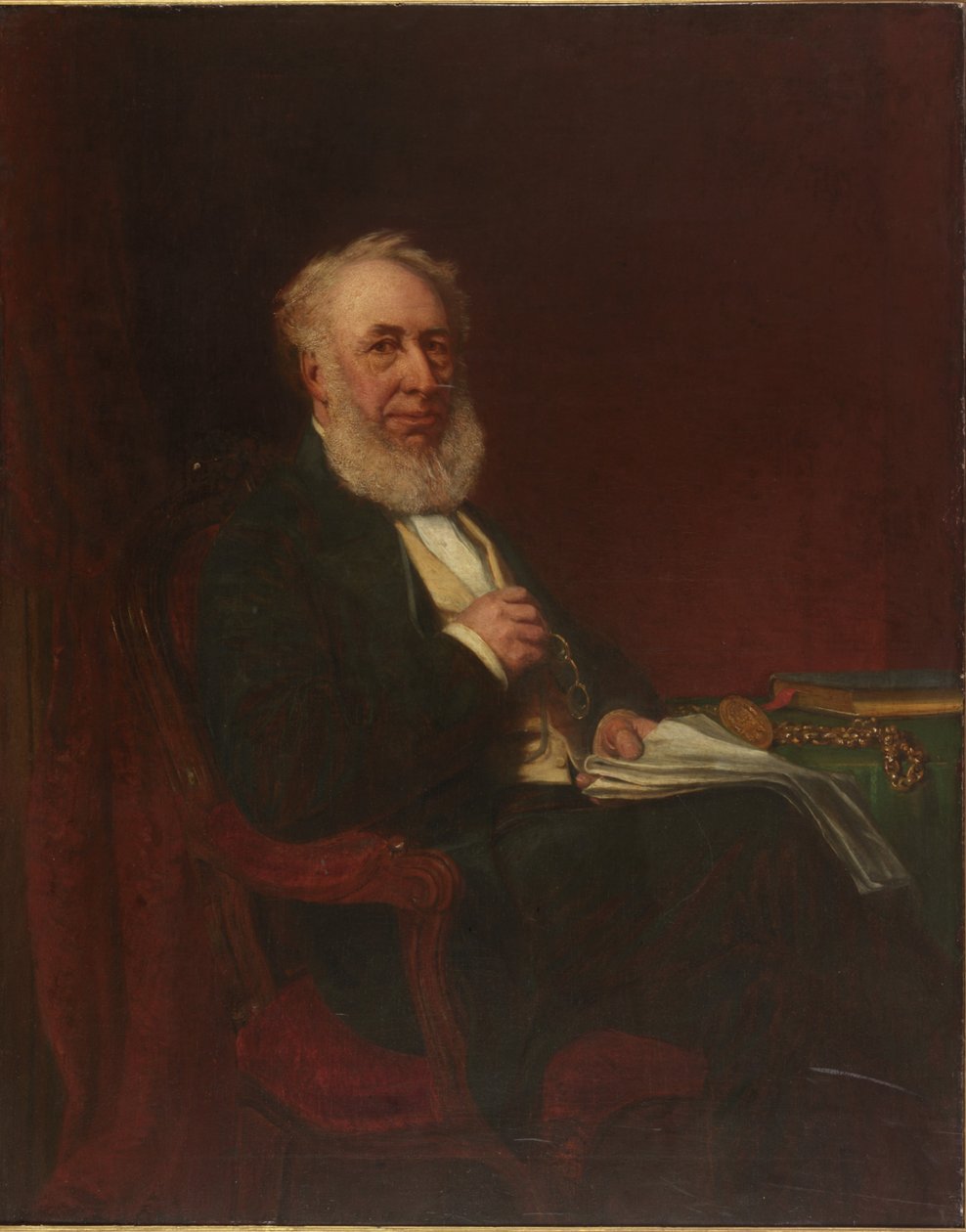 Retrato de Alderman Terrot Glover (óleo a bordo) de Robinson (style of) Elliott