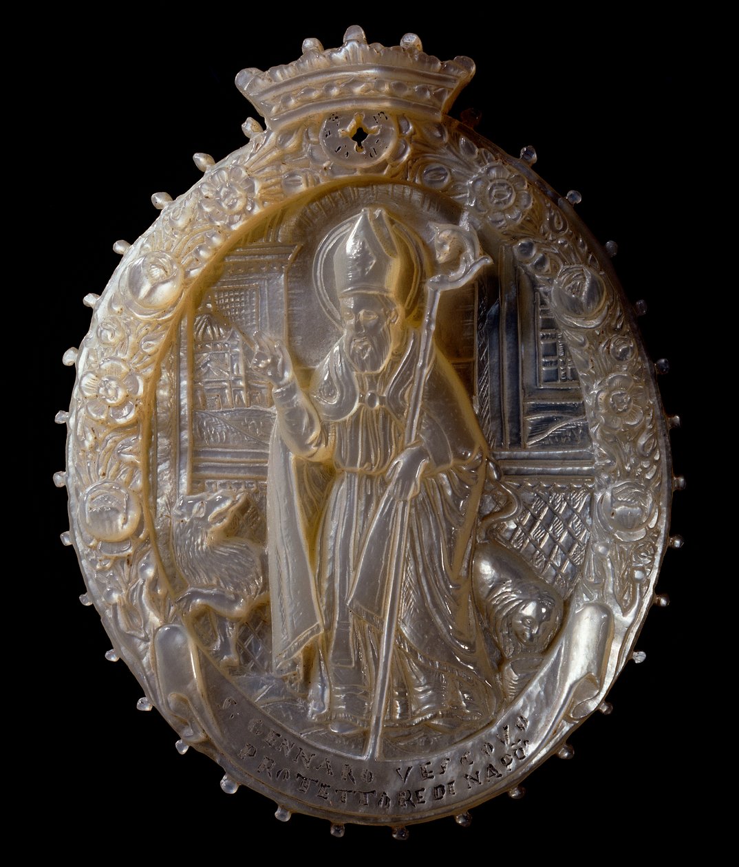 Cameo em madrepérola de San Gennaro, o vigário de Roc Salomon