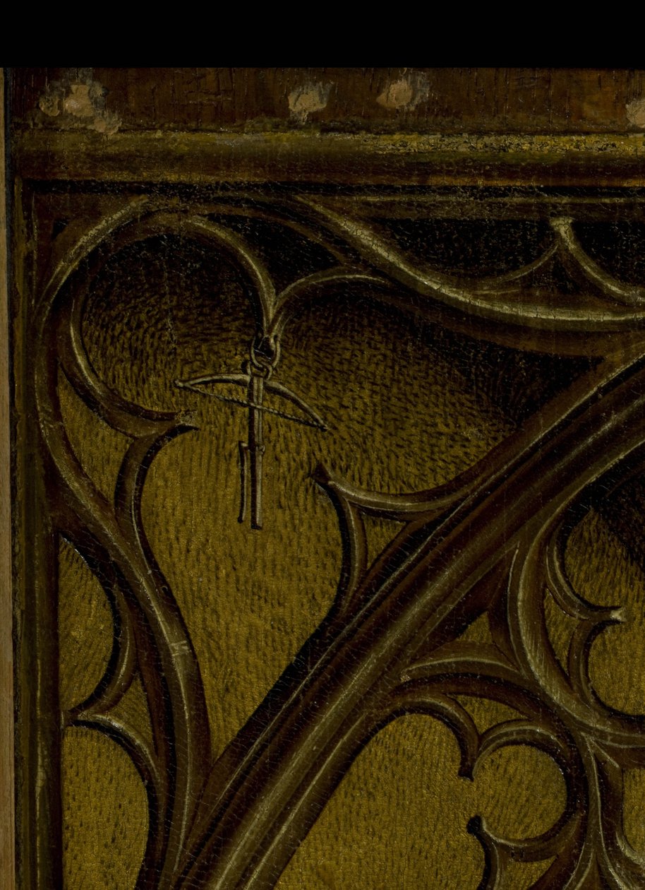 Detalhe do rendilhado na parte principal da Descida da Cruz de Rodgier van der Weyden