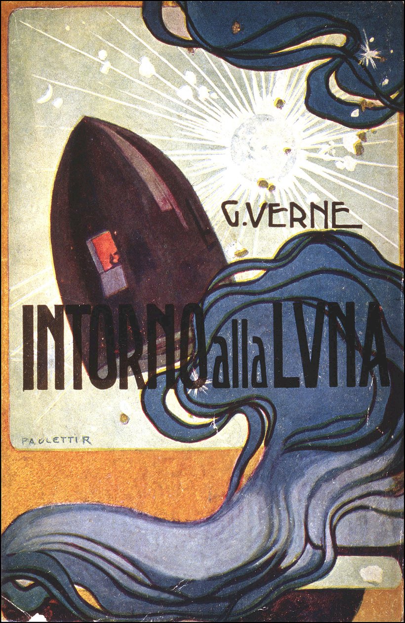 Cobrir. doente. de Intorno alla luna (Da Terra à Lua) de Júlio Verne de Rodolfo Paoletti