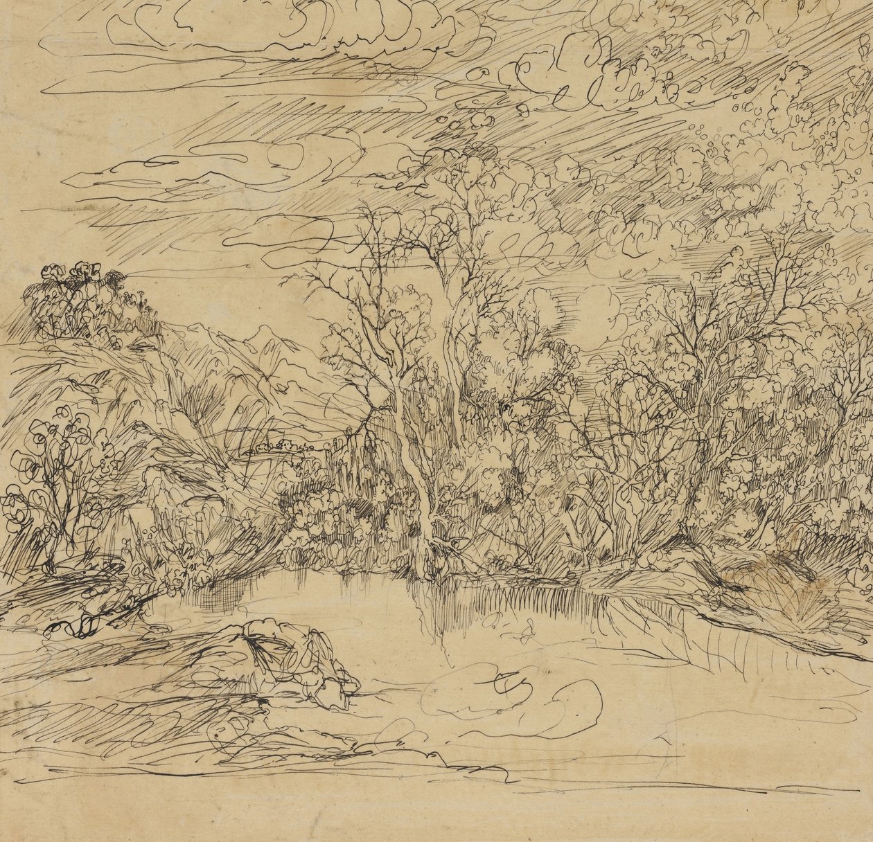 Banco de uma lagoa de Rodolphe Bresdin