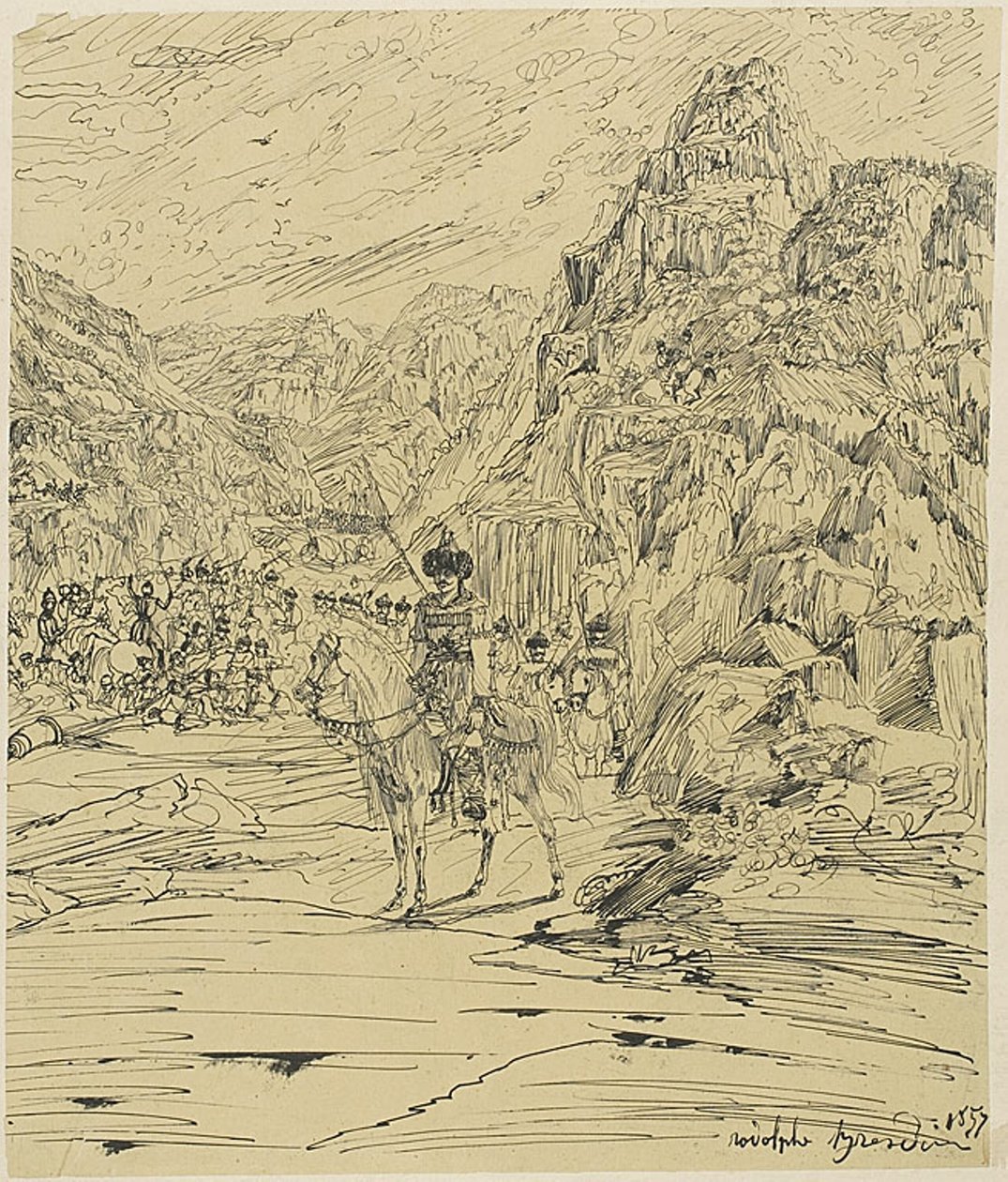 Batalha nas montanhas de Rodolphe Bresdin
