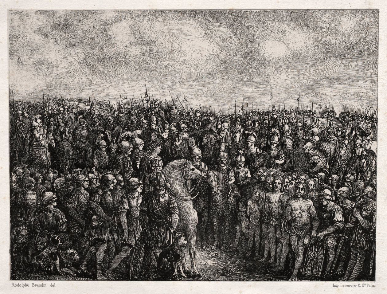 César e seus prisioneiros, 1878. de Rodolphe Bresdin