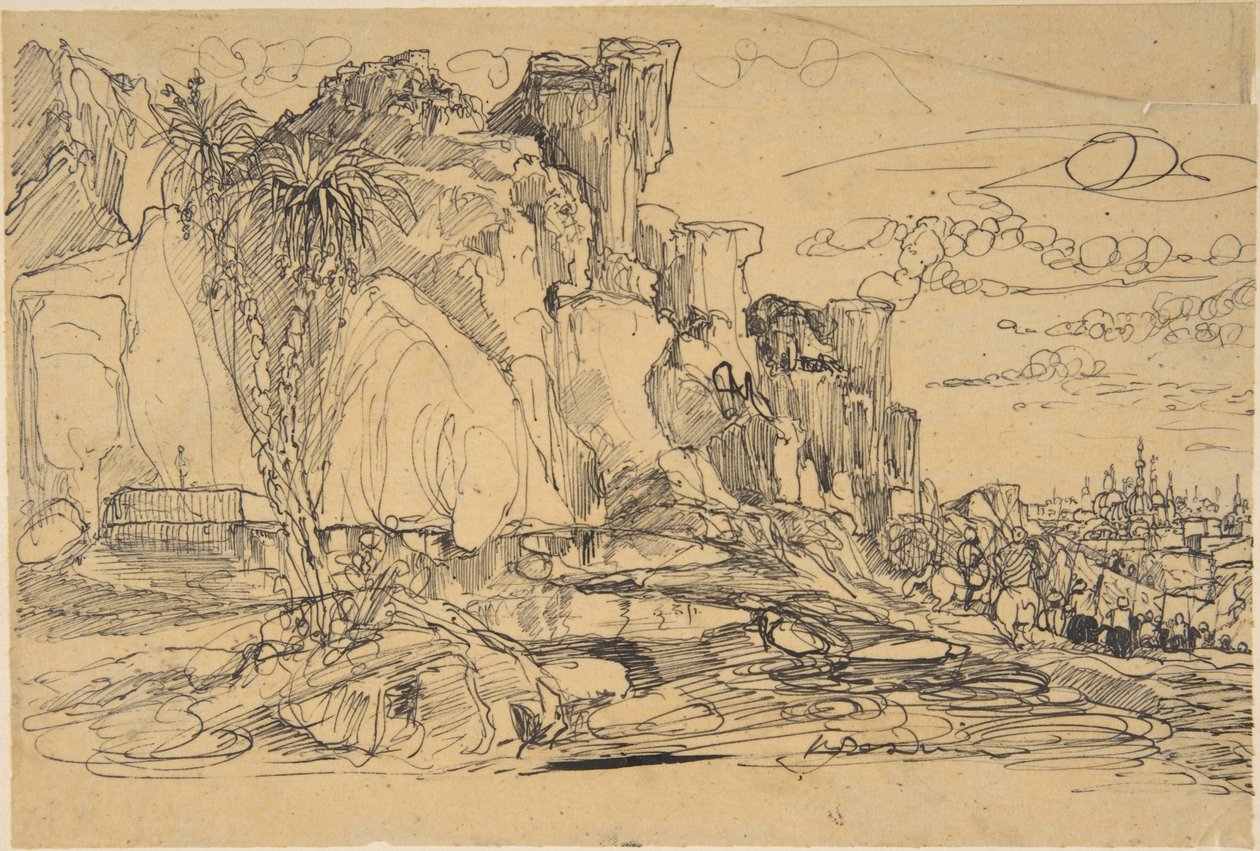 Paisagem caucasiana de Rodolphe Bresdin