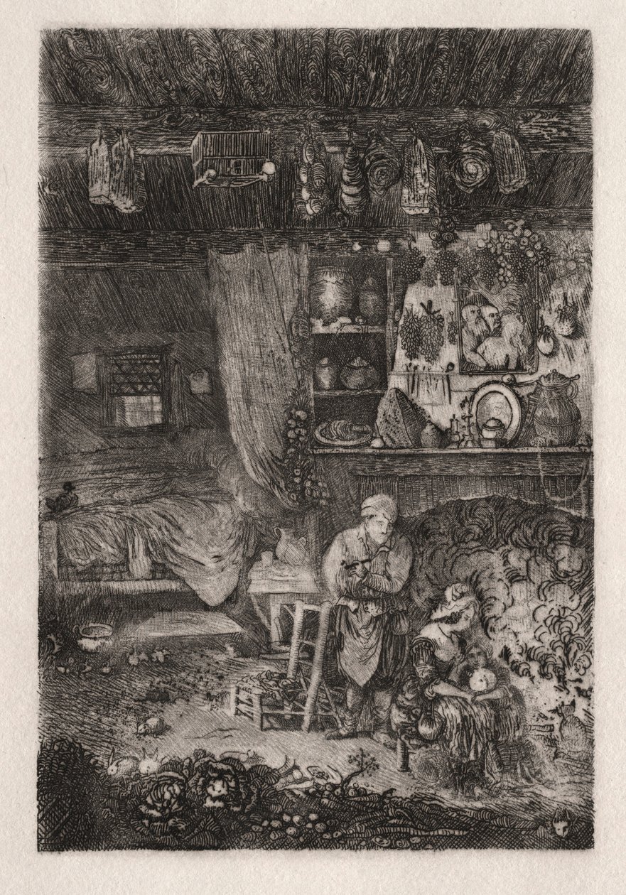 Flamengo Interior, 1856-66. de Rodolphe Bresdin