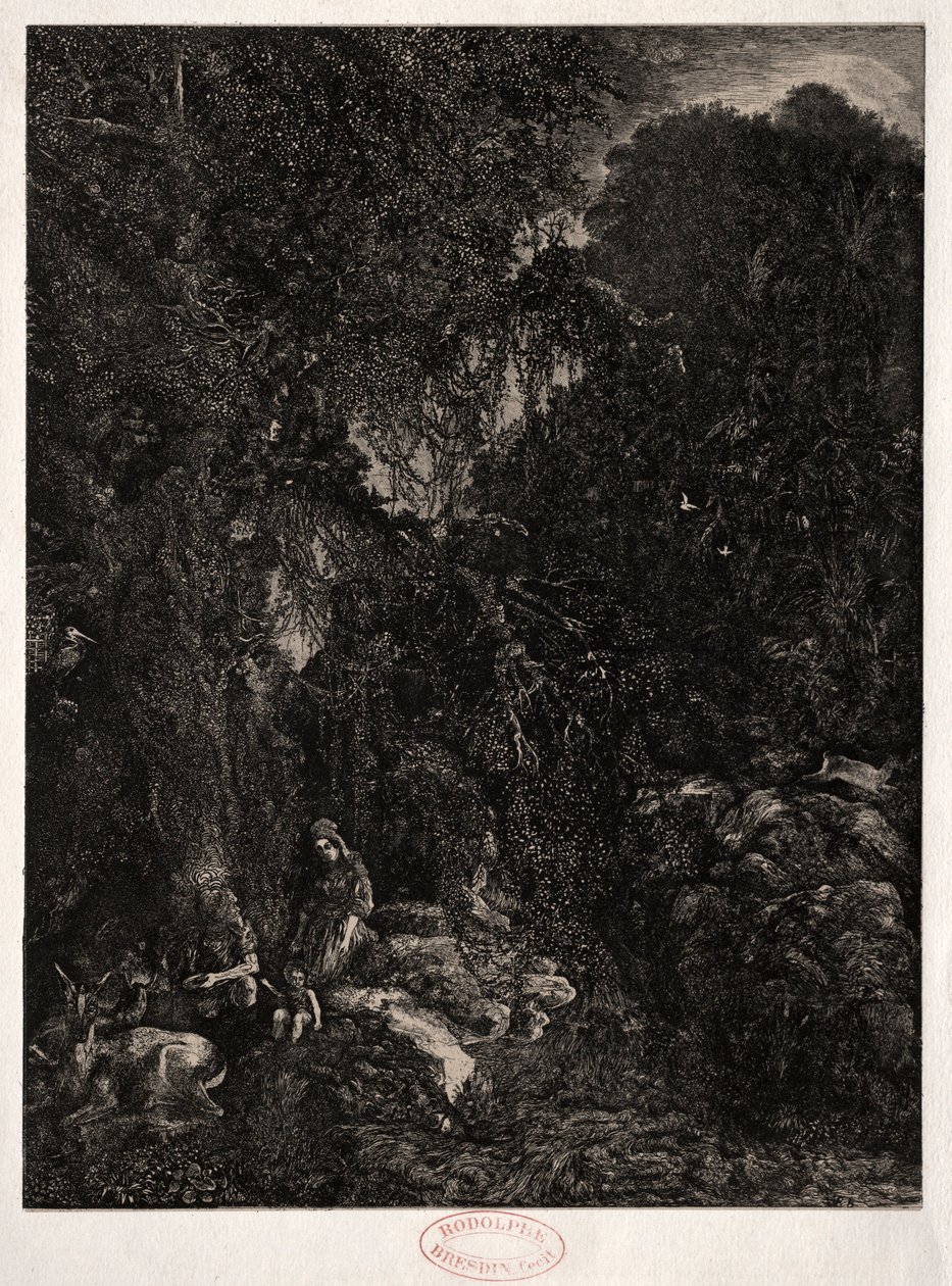Sagrada Família com Veados, 1871. de Rodolphe Bresdin