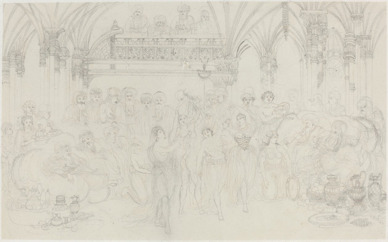 Interior: Dancing Girls Entretendo Chieftains de Rodolphe Bresdin