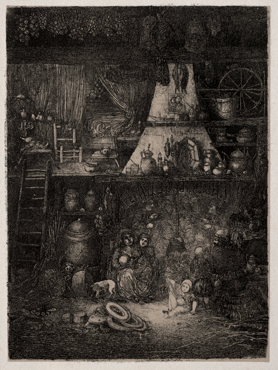 Interior camponês na Haute-Garonne de Rodolphe Bresdin