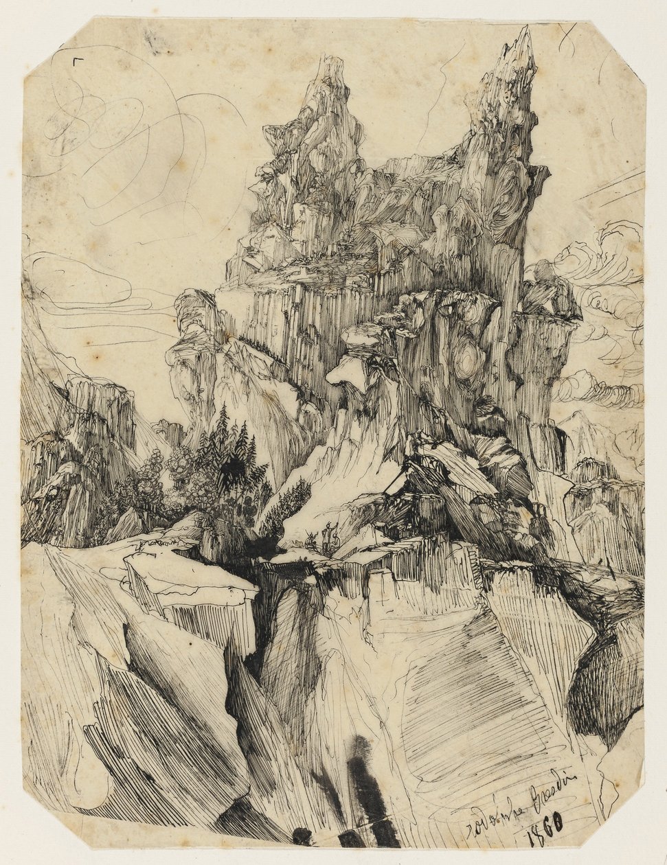 The Crevasse, 1860 de Rodolphe Bresdin