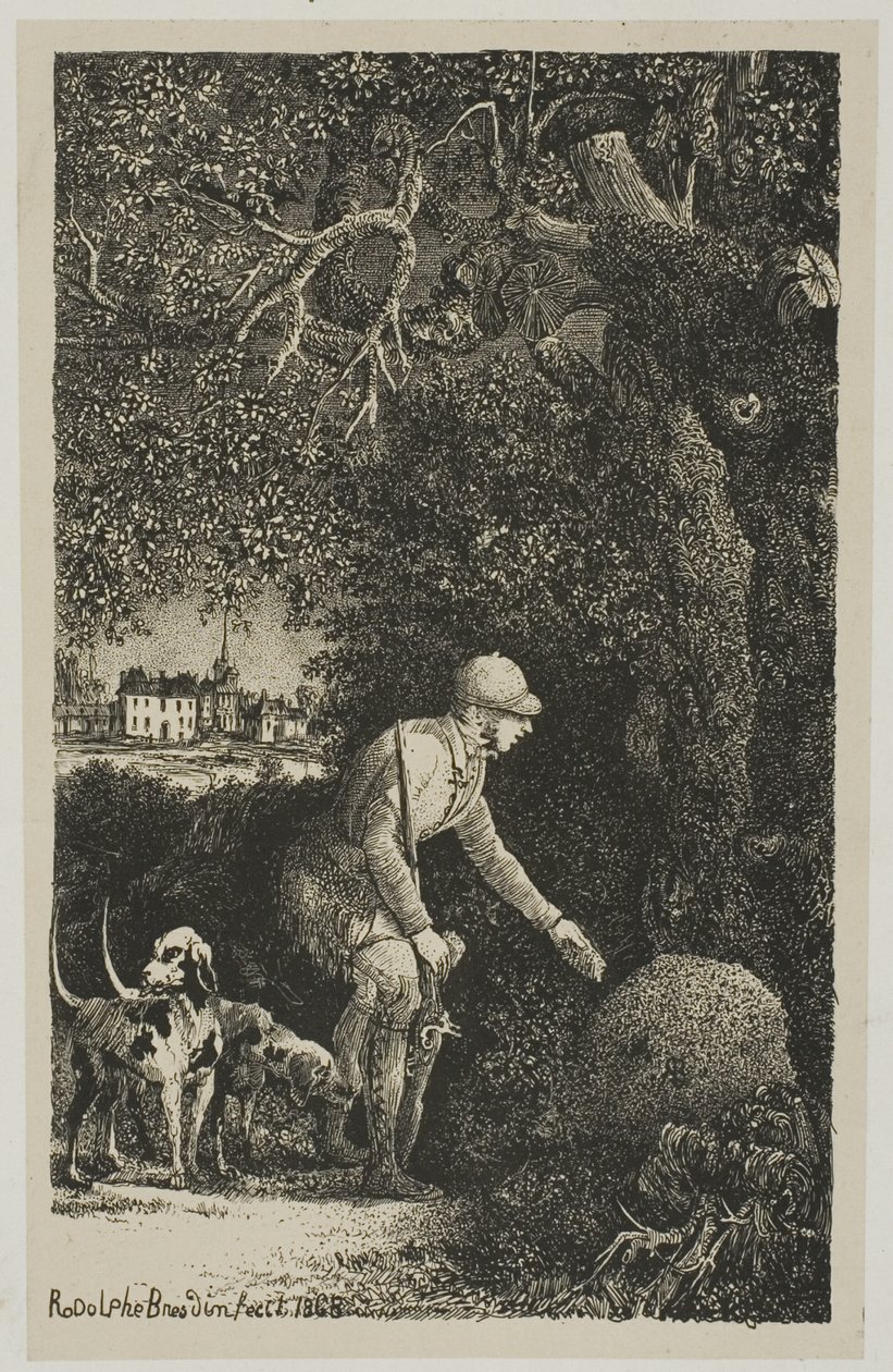 O Diplomata e o Formigueiro, Ilustração para Fábulas e Contos de Hippolyte de Thierry-Faletans de Rodolphe Bresdin