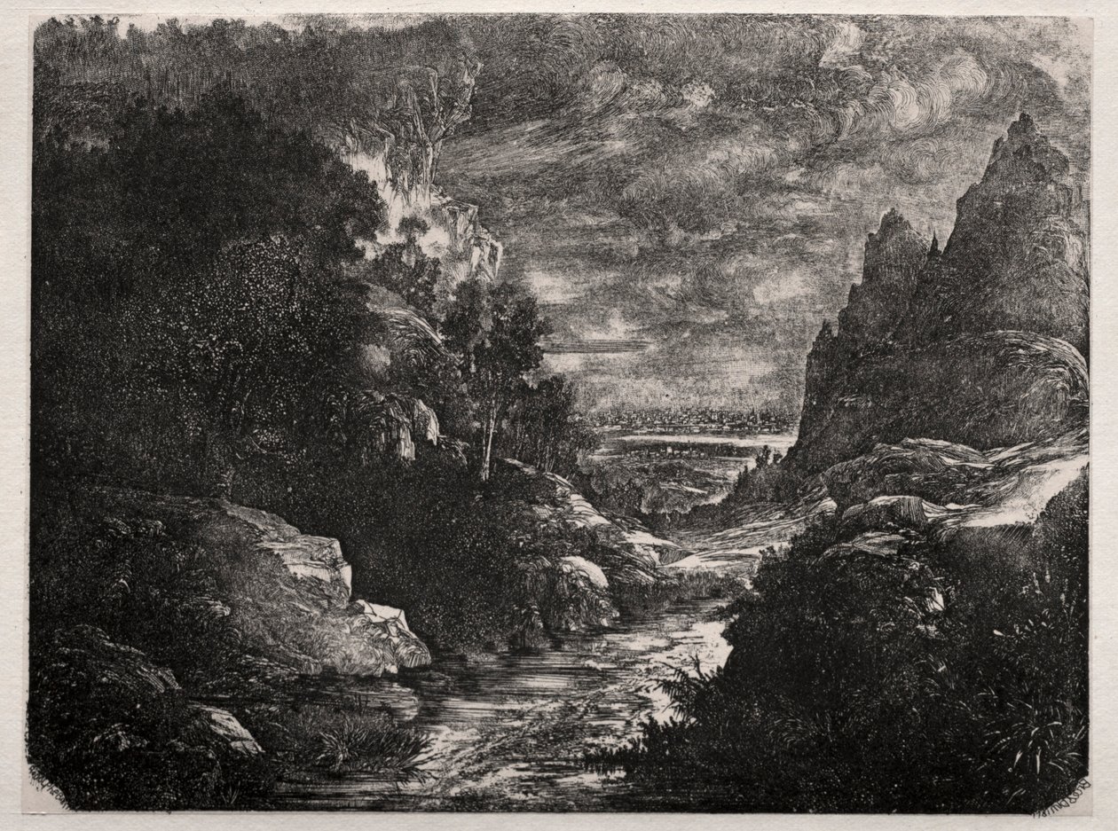 O córrego da montanha, 1871. de Rodolphe Bresdin