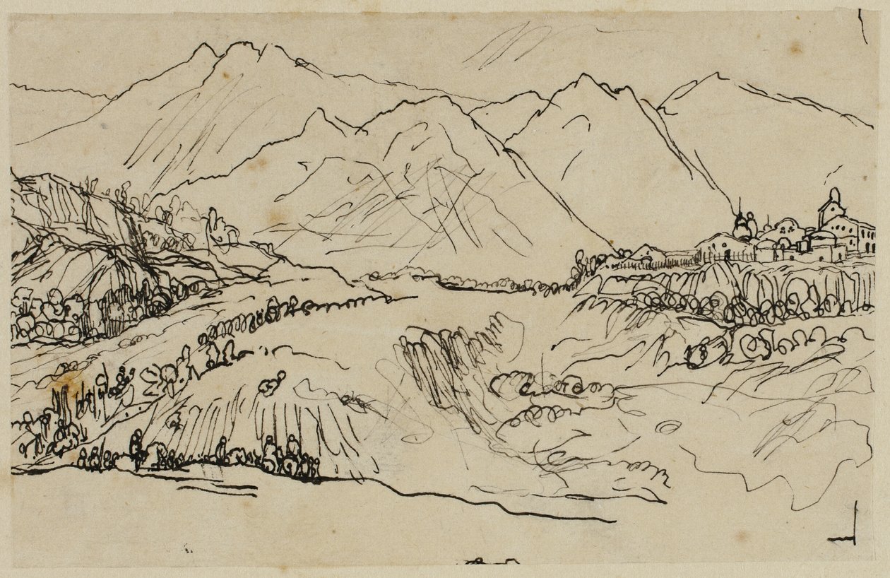 Aldeia nas montanhas de Rodolphe Bresdin