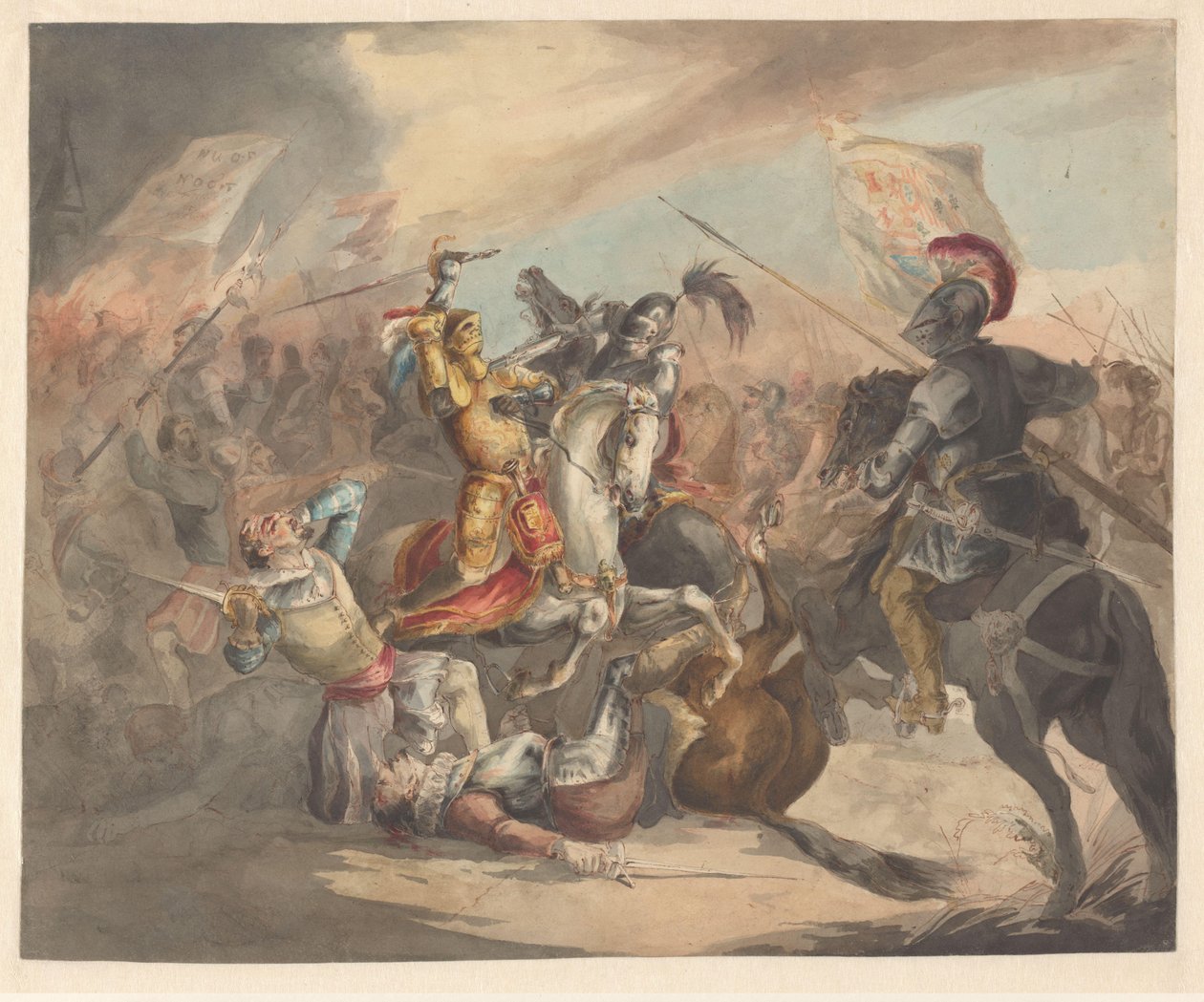 Batalha com cavaleiros de Roeland Christiaan Korthals