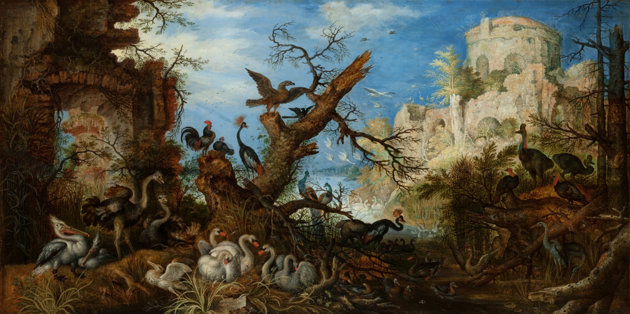 Paisagem com pássaros, 1622 de Roelandt Jacobsz. Savery