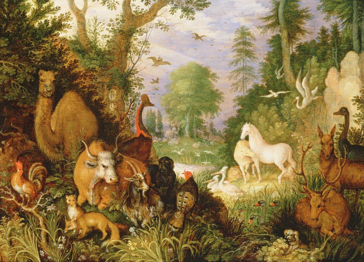Orfeu Encantando os Animais, c.1618 (painel) de Roelandt Jacobsz. Savery