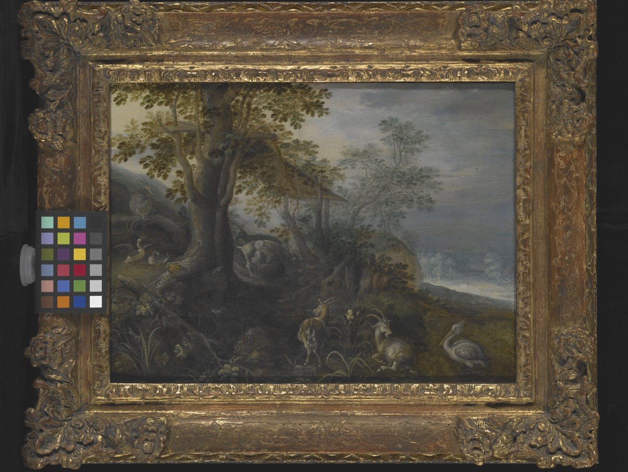 Paisagem com Animais (óleo sobre madeira) de Roelandt Jacobsz. Savery