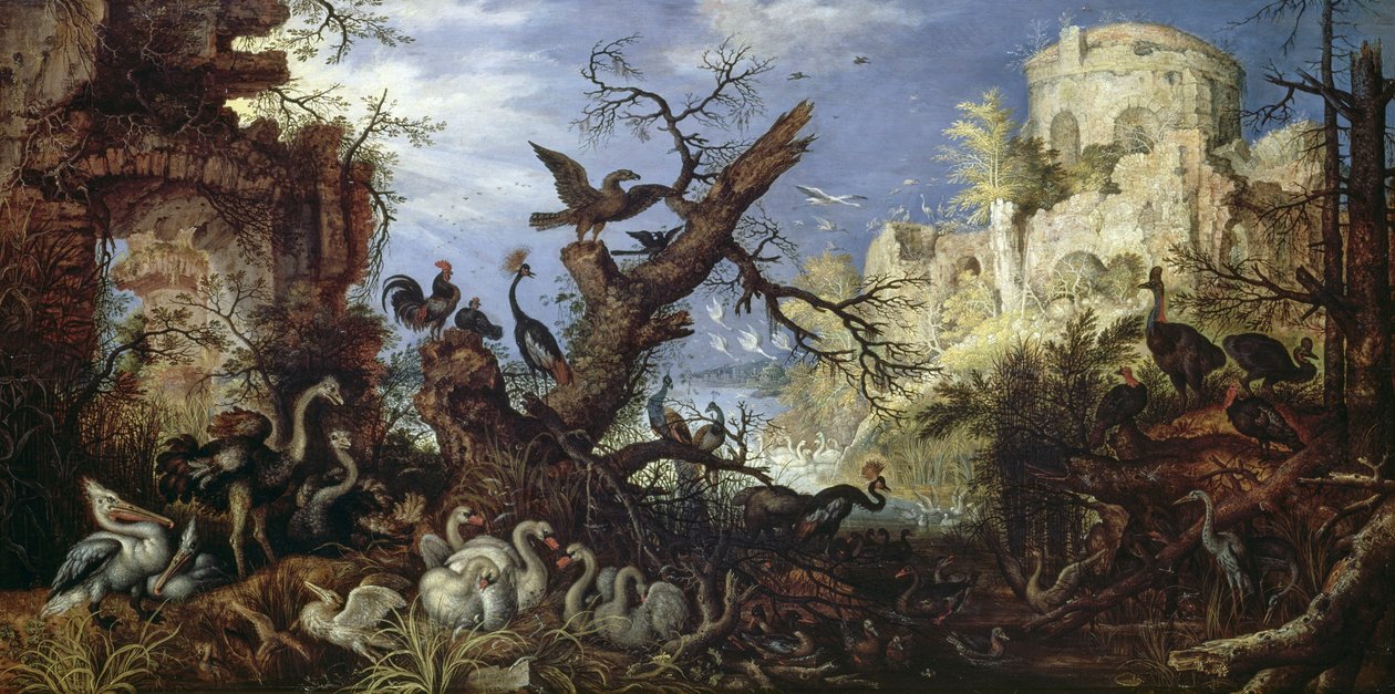 Paisagem com aves de Roelandt Jacobsz. Savery