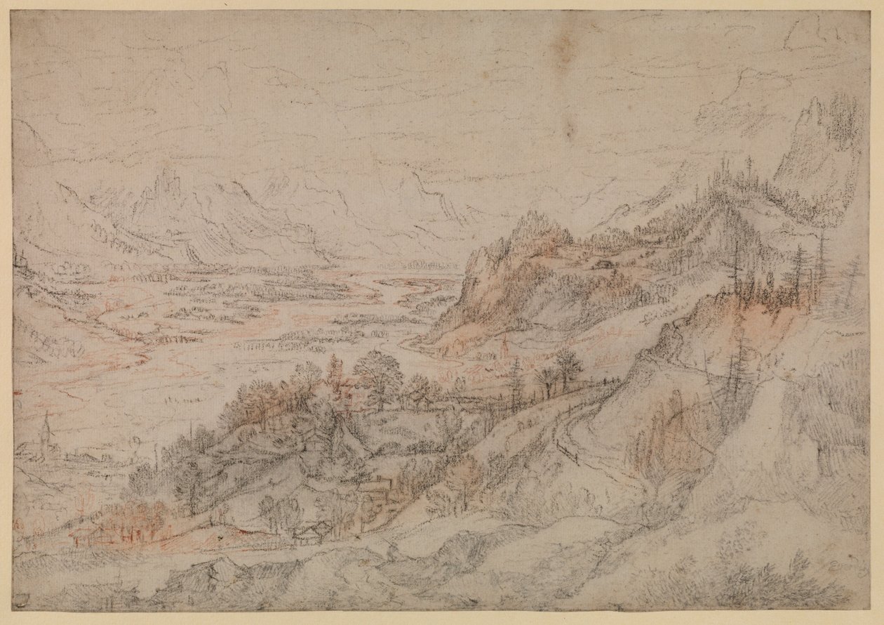 Paisagem montanhosa - Inn Valley no Tirol, 1607 de Roelandt Jacobsz. Savery