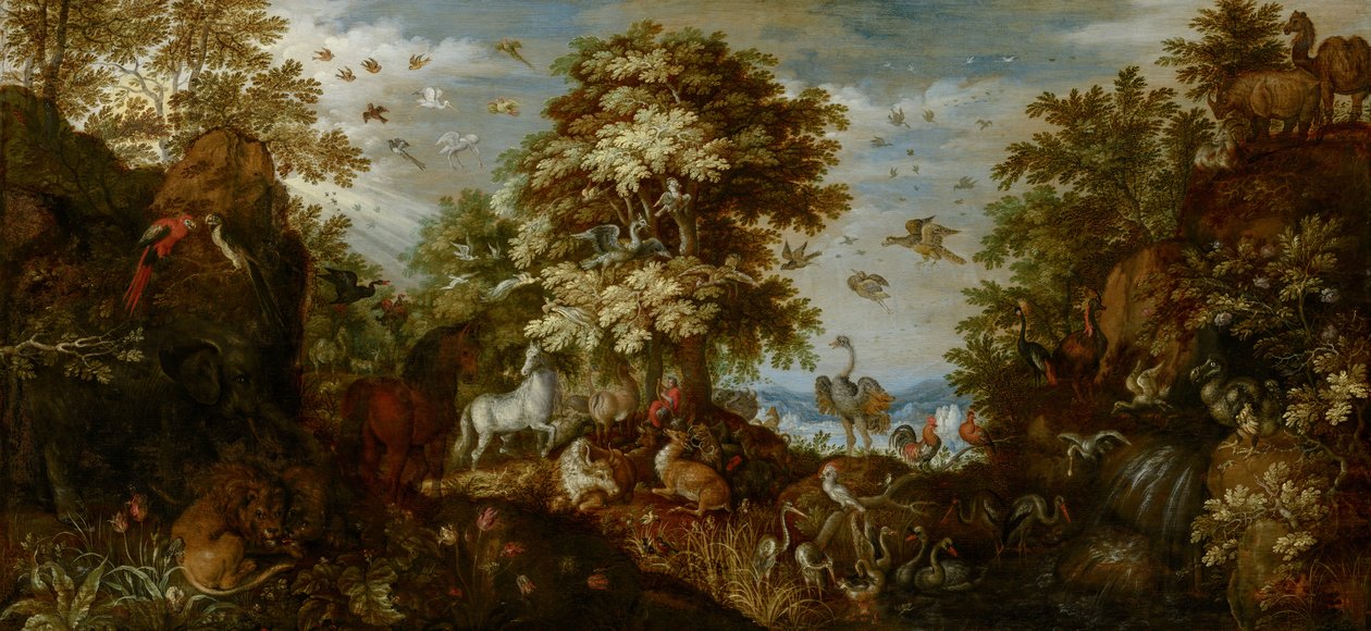 Orfeu encantando os animais com sua música, 1627 de Roelandt Jacobsz. Savery