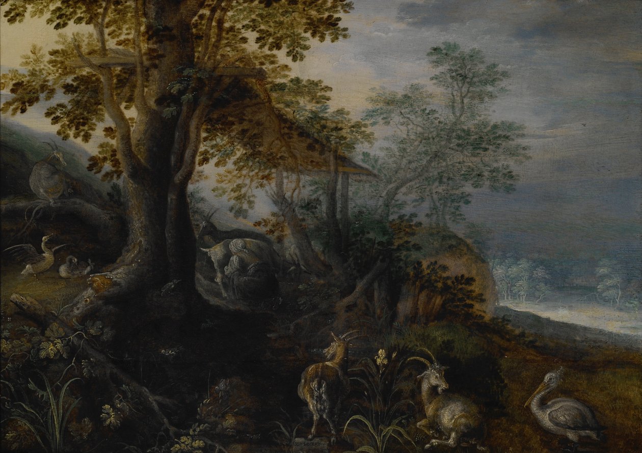 Paisagem com animais de Roelant Saverij