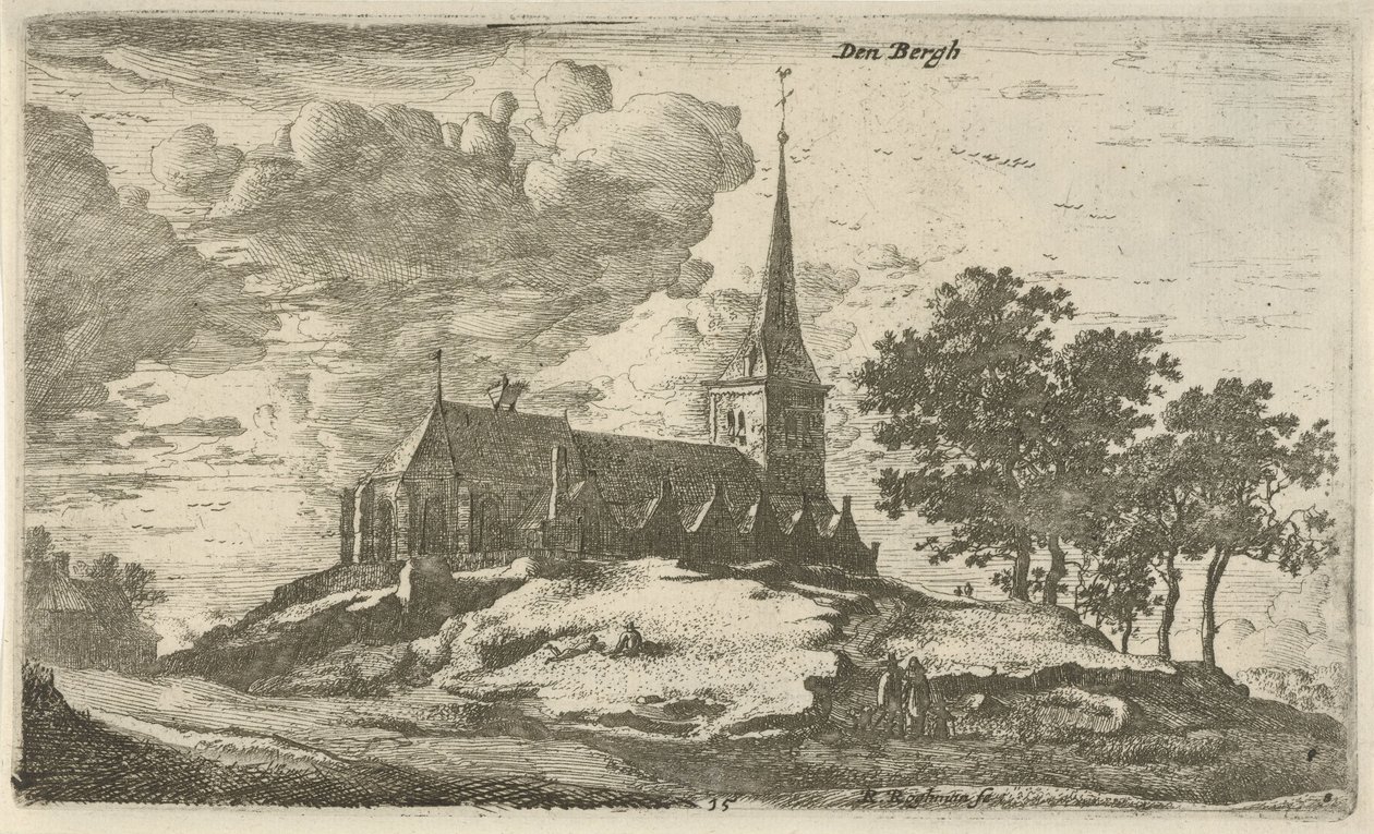 Igreja em Nederhorst den Berg Den Bergh (título no objeto) de Roelant Roghman