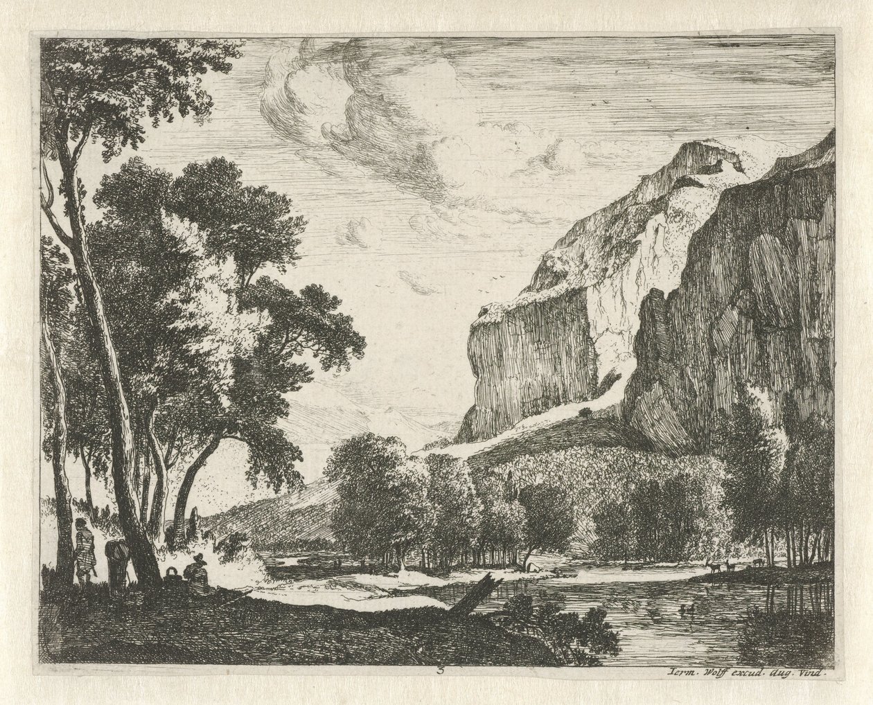 Paisagem fluvial com rochas
Paisagens tirolesas (título da série) de Roelant Roghman