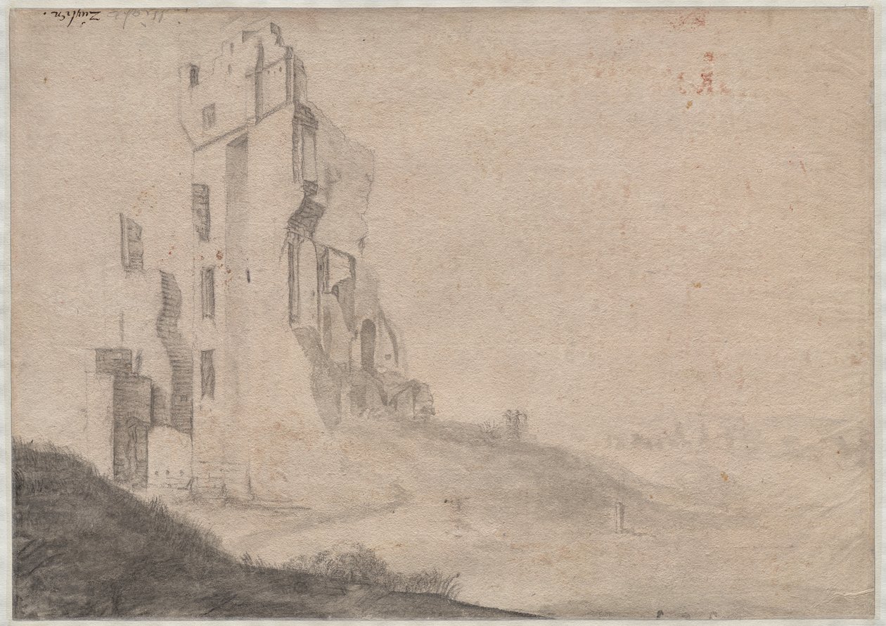 Ruína da casa Ter Kleef perto de Haarlem de Roelant Roghman
