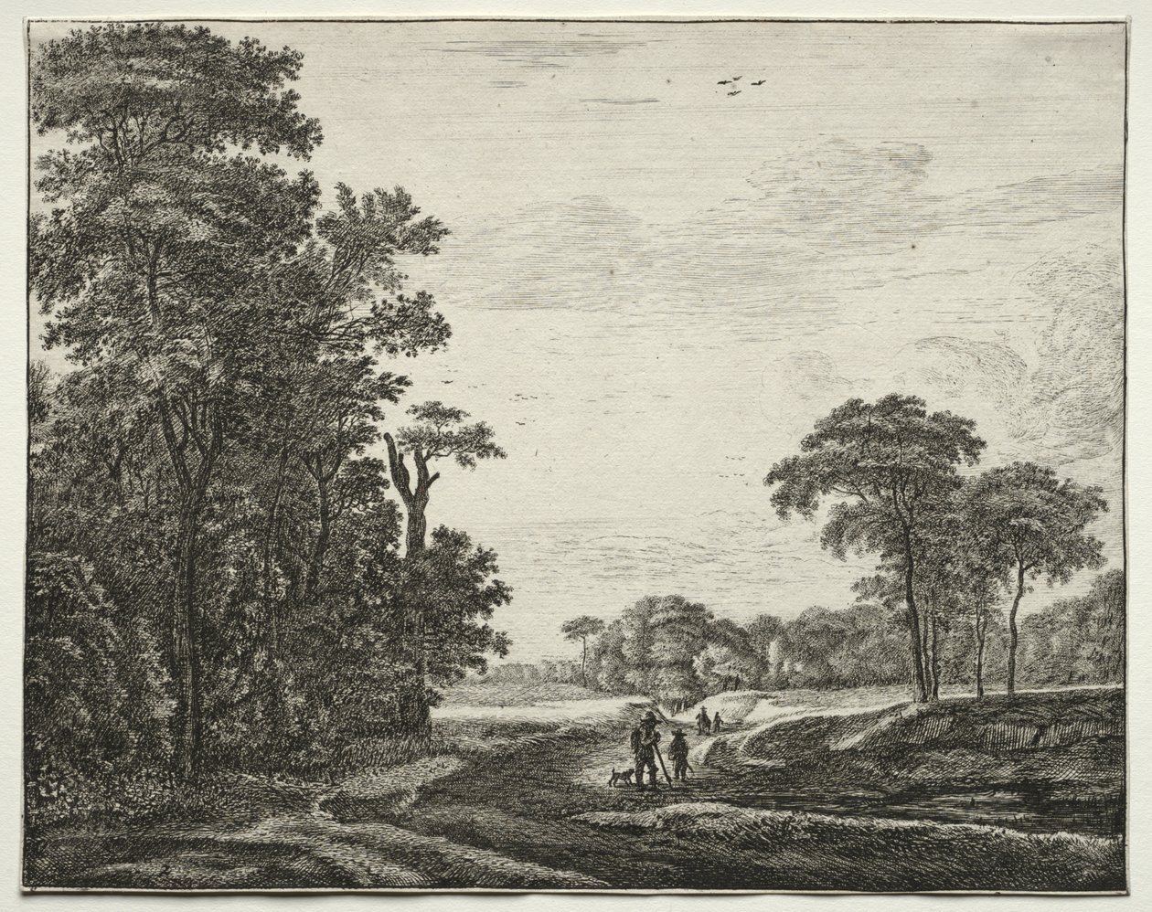 Seis vistas no Bosque de Haia: Placa 2 de Roelant Roghman
