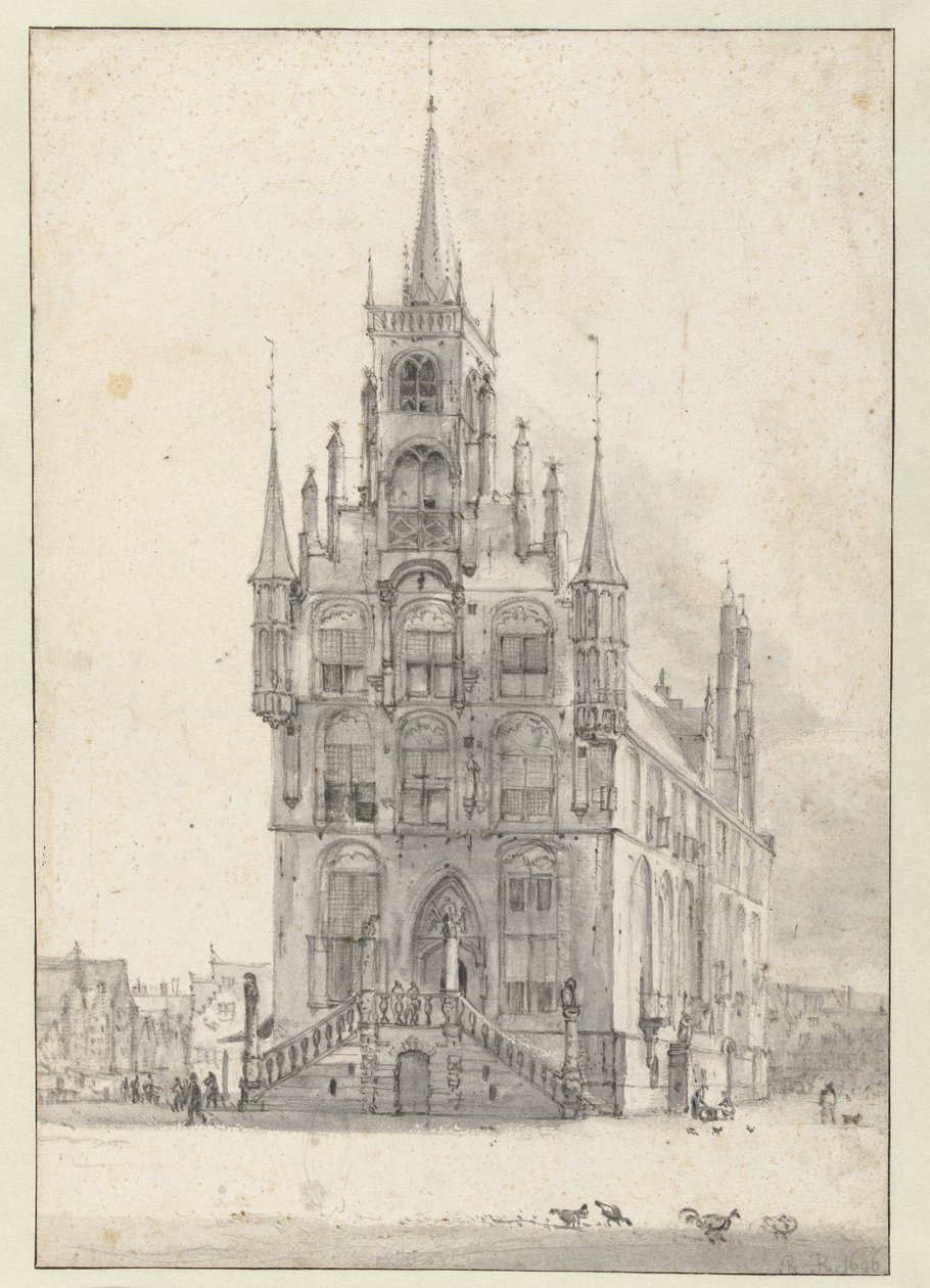 Vista da Câmara Municipal, Gouda de Roelant Roghman