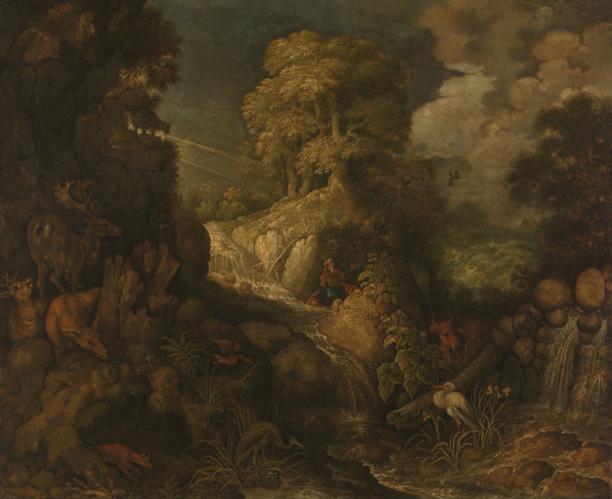 Elias alimentado pelos corvos de Roelant Savery (workshop of)