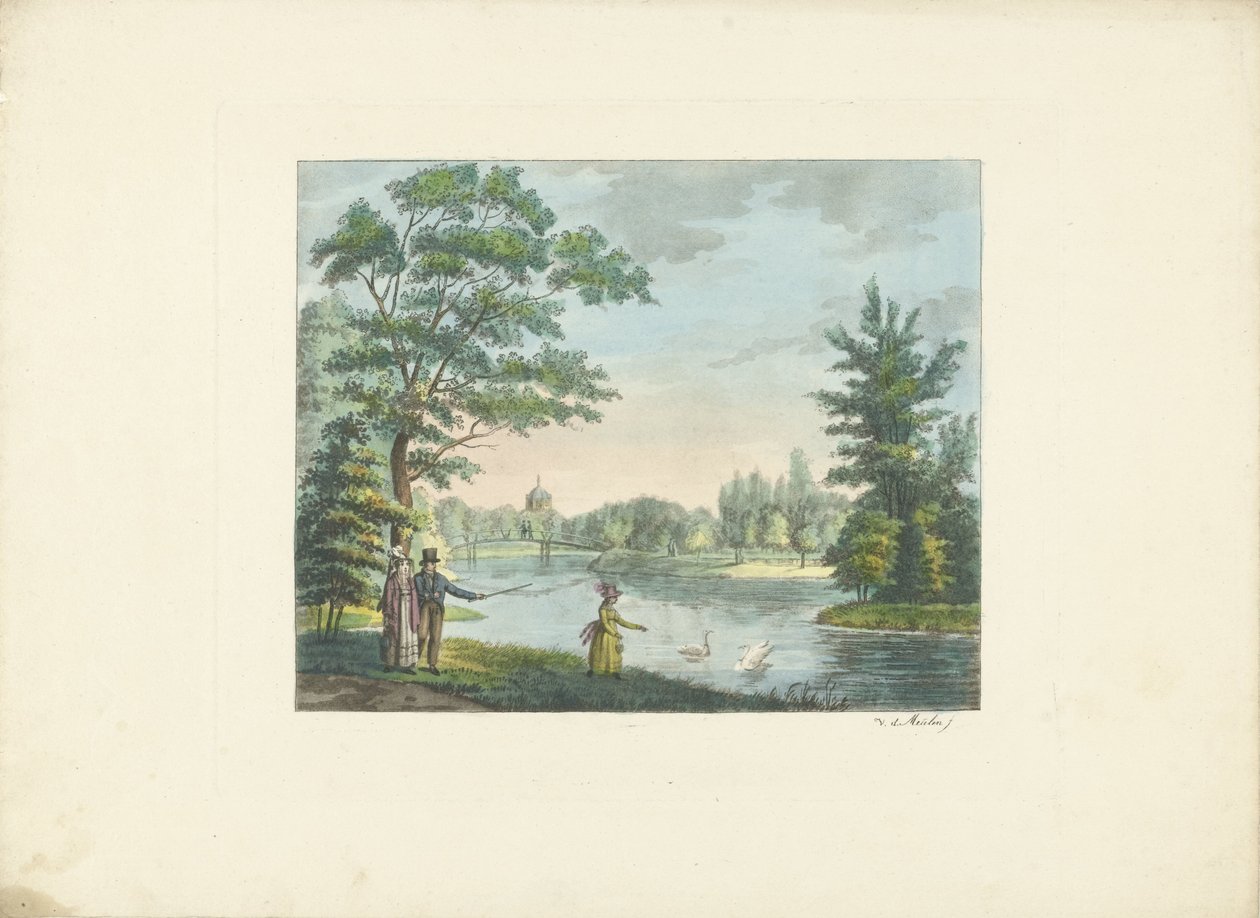 Caminhantes em um parque de Roelof van der Meulen