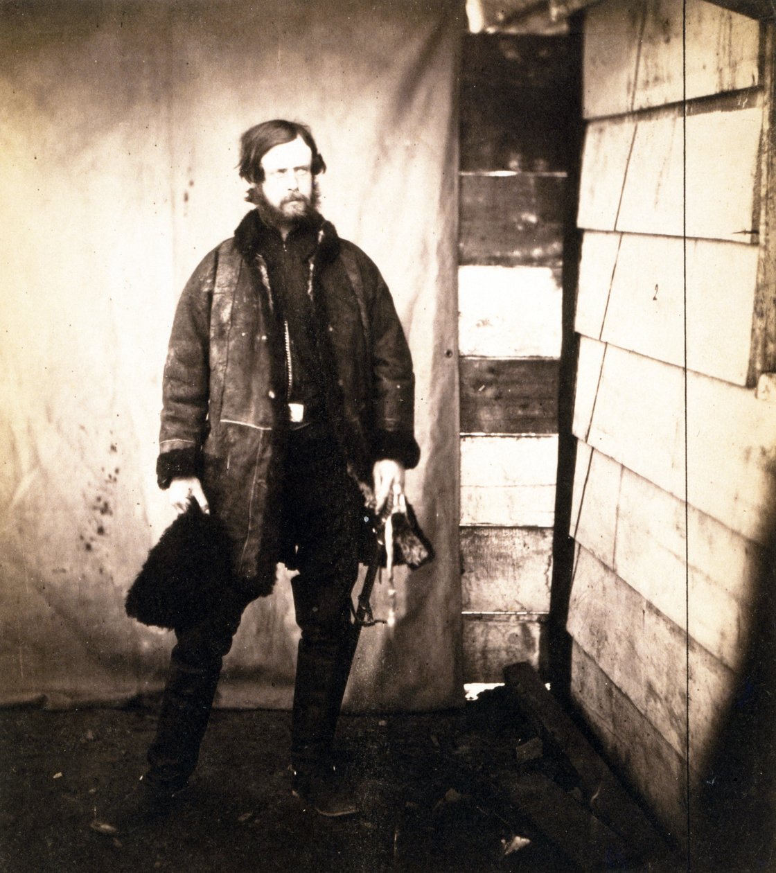 Capitão Alexander Leslie-Melville, do Grenadier Guards, c.1855 (impressão em gelatina prateada) de Roger Fenton