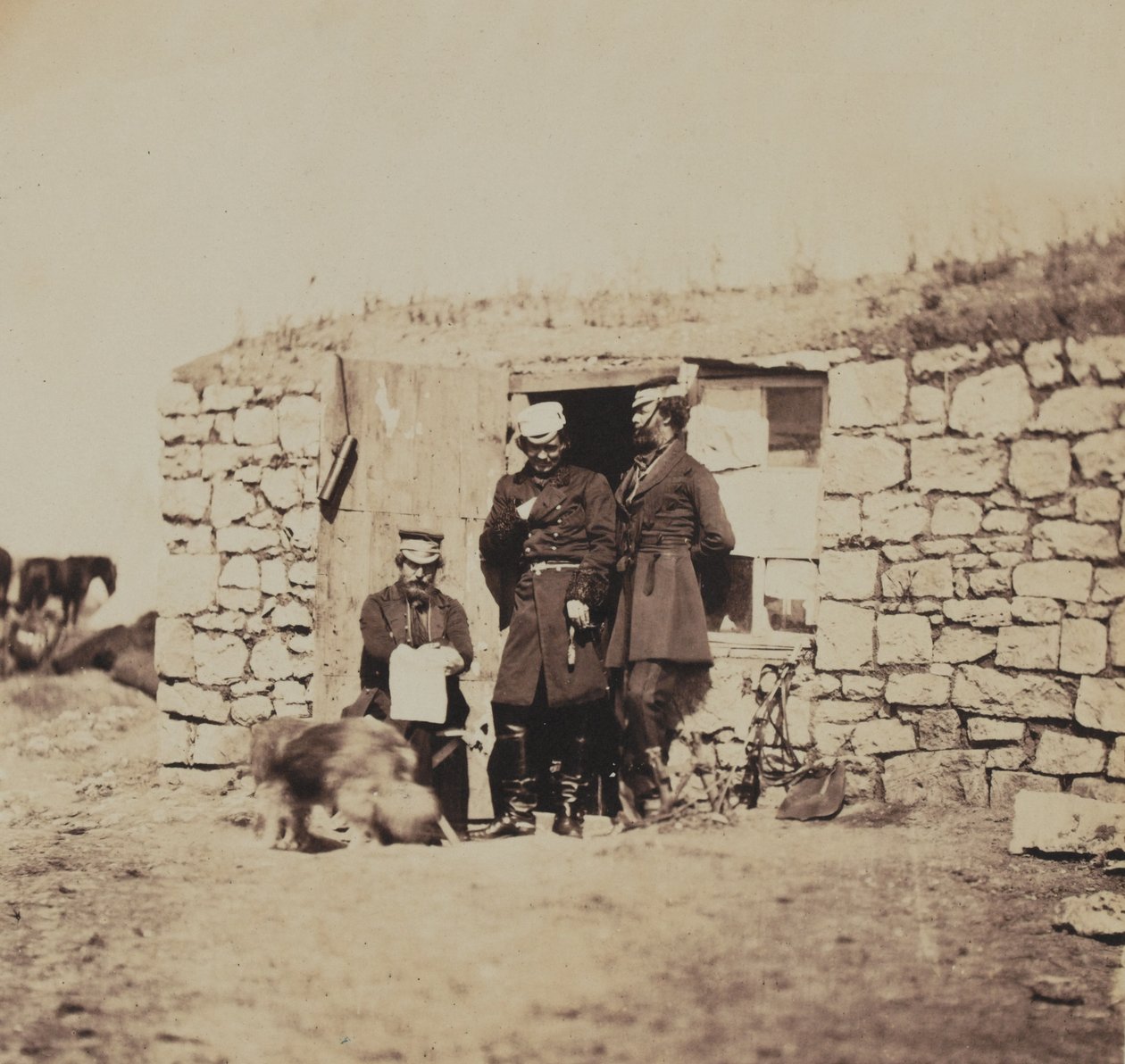 Oficiais do Estado-Maior do Tenente-General Sir Richard England, de um álbum de 52 fotografias associadas à Guerra da Crimeia, 1855 de Roger Fenton