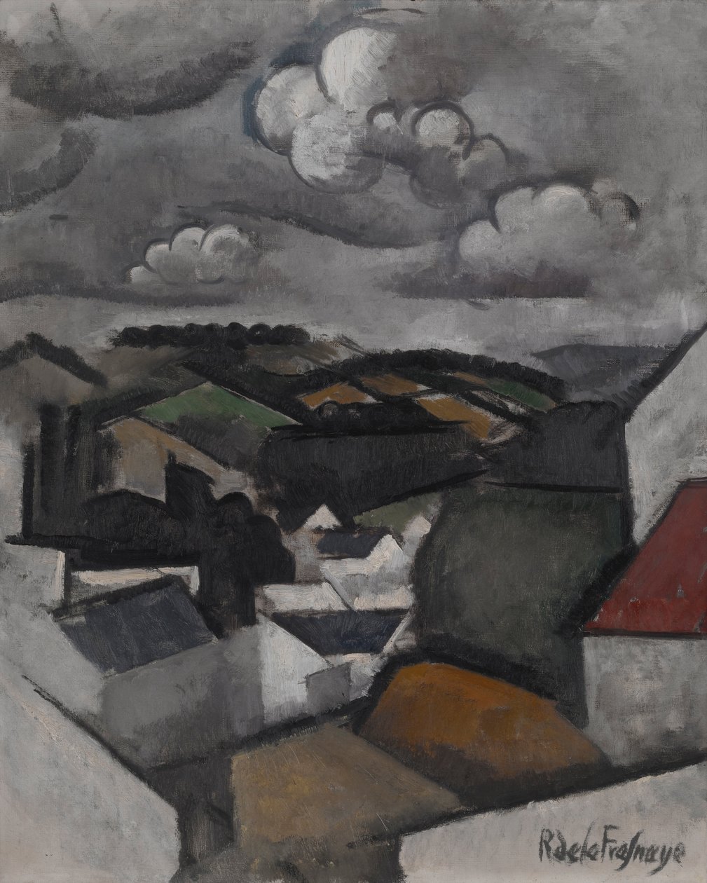 Paisagem com uma aldeia, as colinas além de Meulan de Roger de La Fresnaye