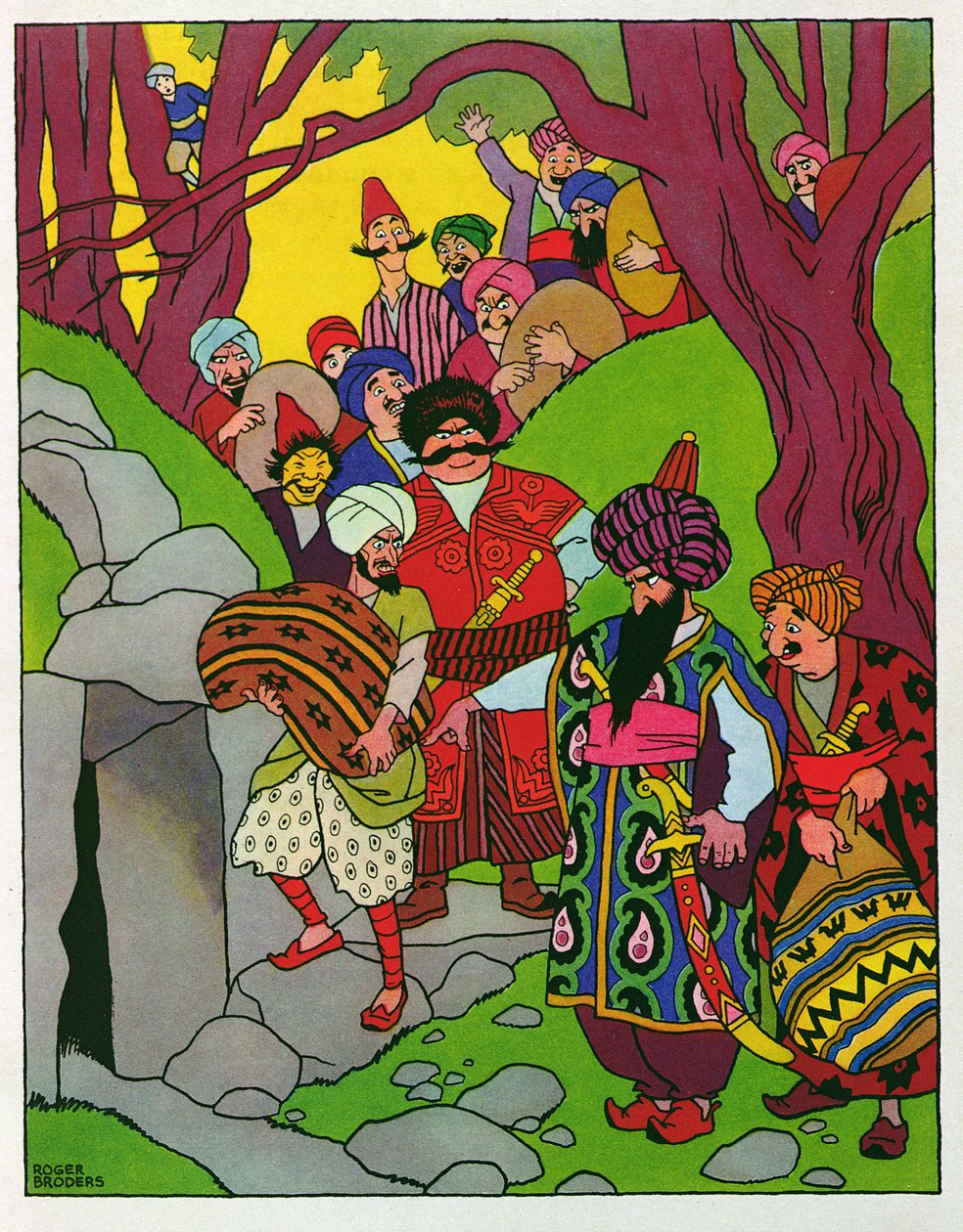 Abre-te Sésamo, ilustração para "Ali Babá e os Quarenta Ladrões", de "Noites da Arábia de Roger Broders
