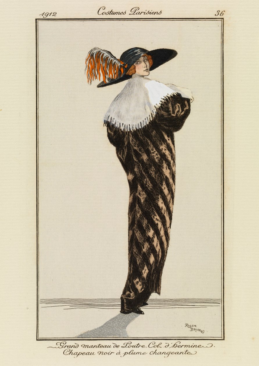 Prato 36 de "Costumes Parisiens" (trajes parisienses) de Roger Broders