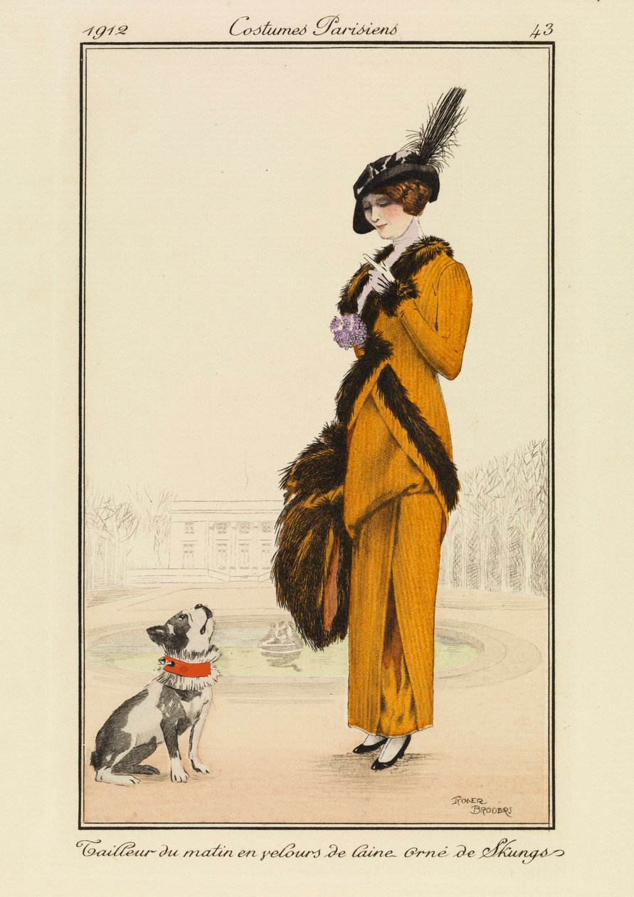 Prato 43 de "Costumes Parisiens" (trajes parisienses) de Roger Broders