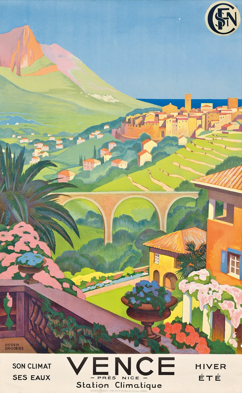 Cartaz publicitário de Vence de Roger Broders