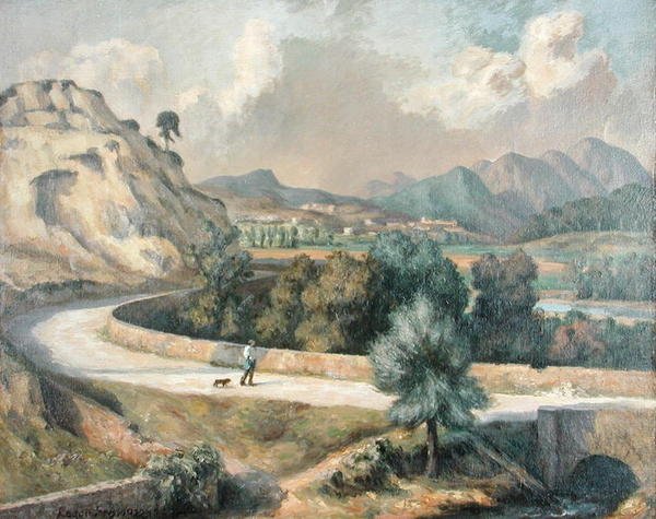 Paisagem Italiana, c.1922-25 (óleo sobre tela) de Roger Eliot Fry