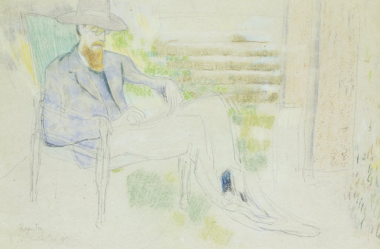 Lytton Strachey escrevendo no Garden, de Roger Eliot Fry