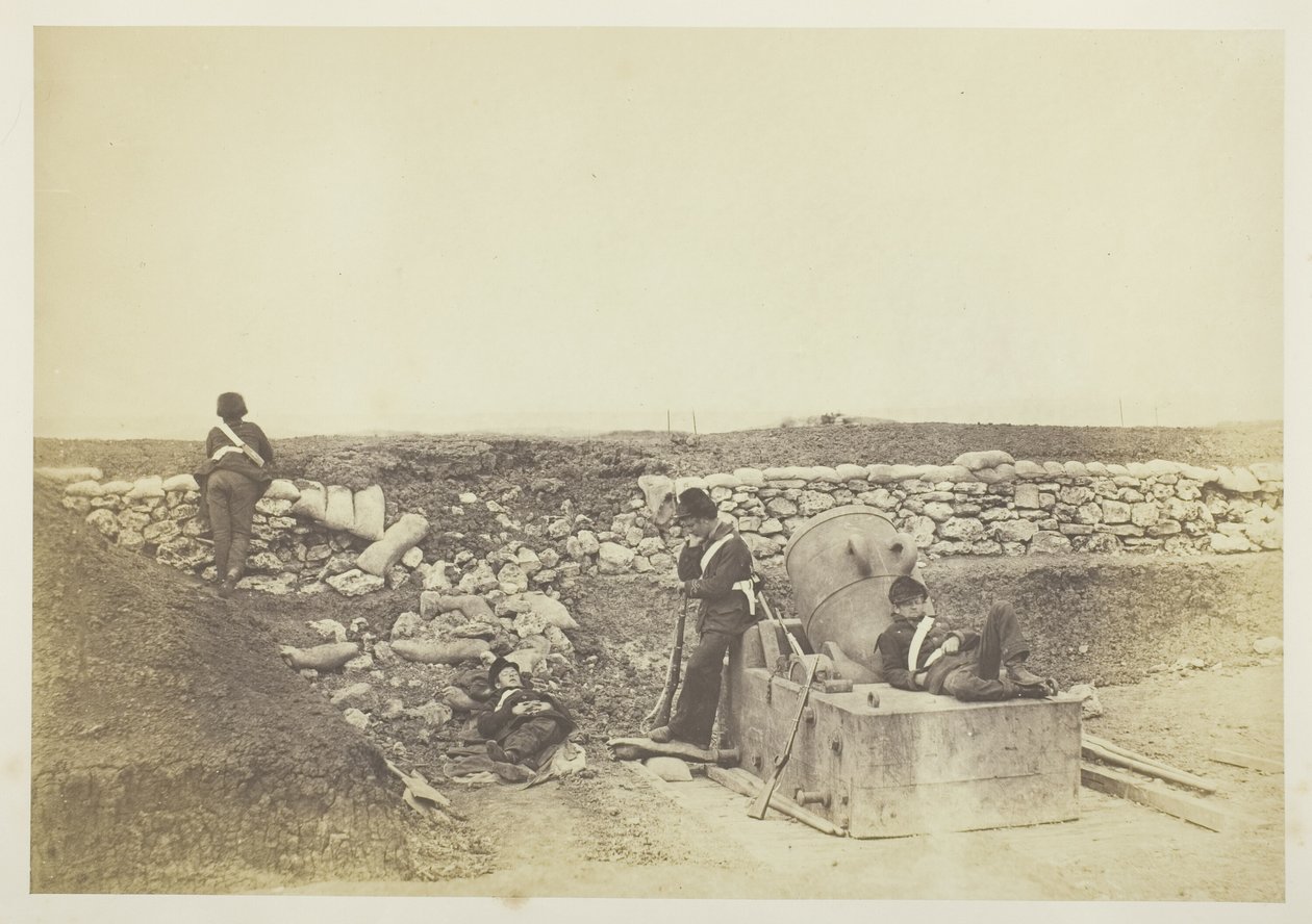 Um dia tranquilo na bateria de morteiros de Roger Fenton