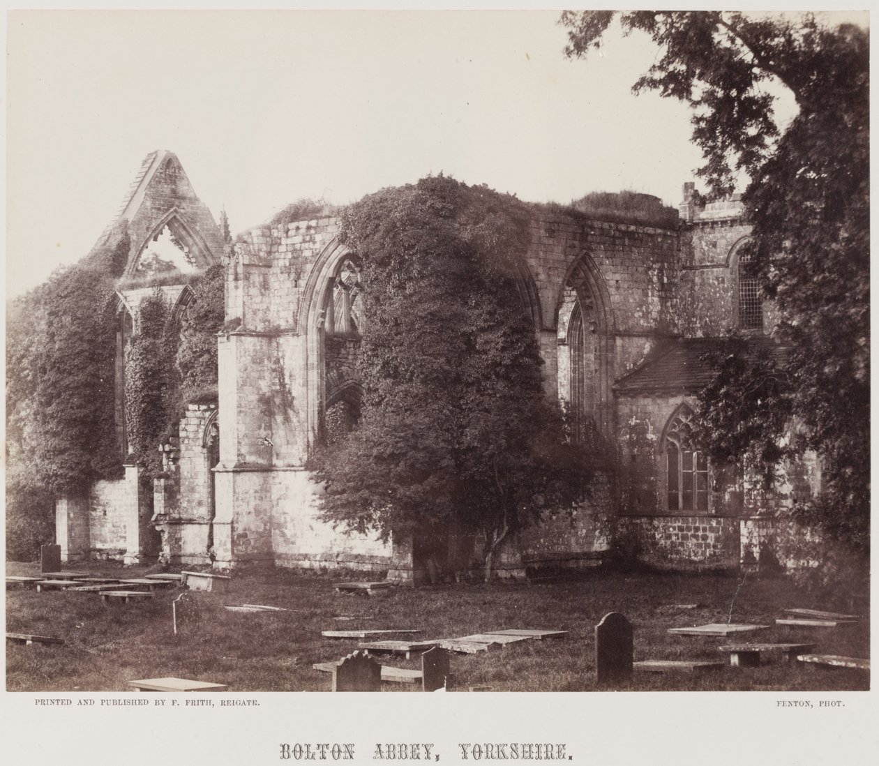 Bolton Abbey, Yorkshire, c.1857 (estampado em albúmen) de Roger Fenton
