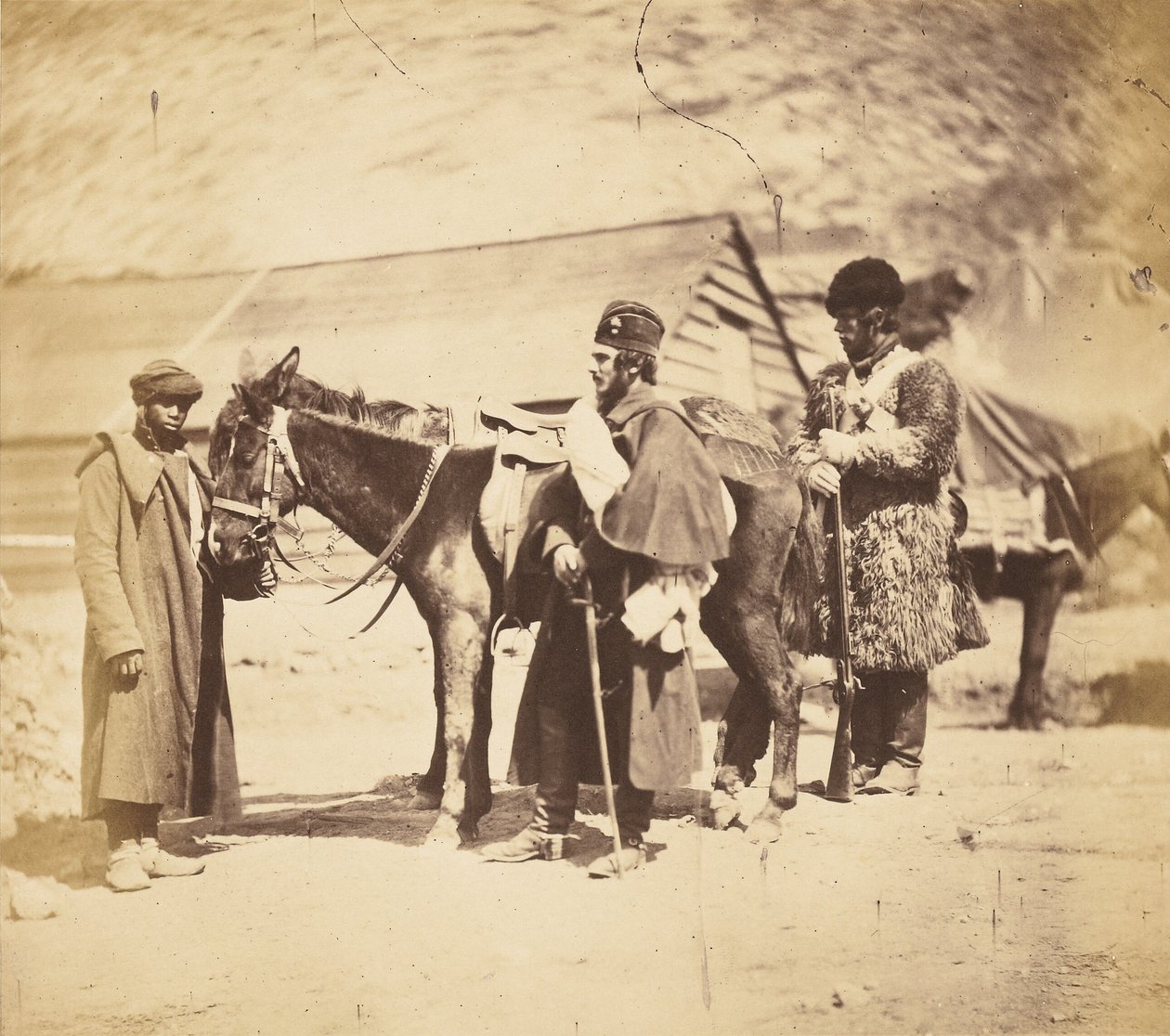 Capitão Burnaby, Grenadier Guards e criado núbio de Roger Fenton