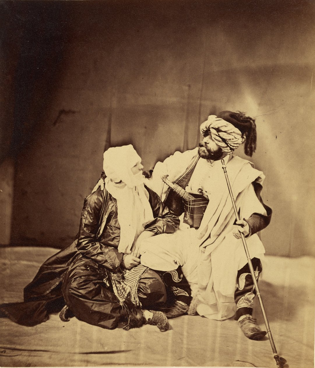 Casal em traje de fantasia de Roger Fenton