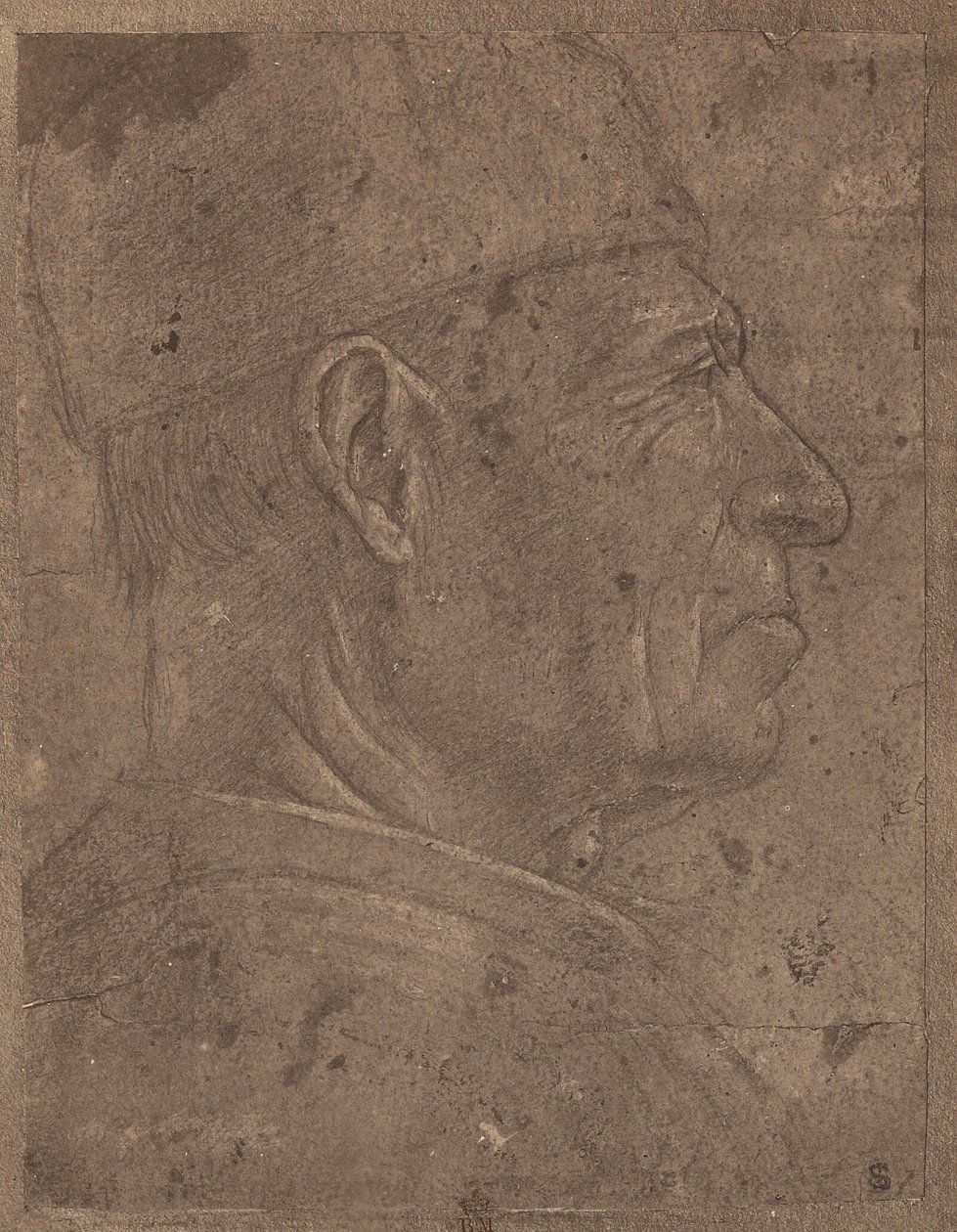 Desenho de uma cabeça de homem de perfil por Agnolo Gaddi de Roger Fenton