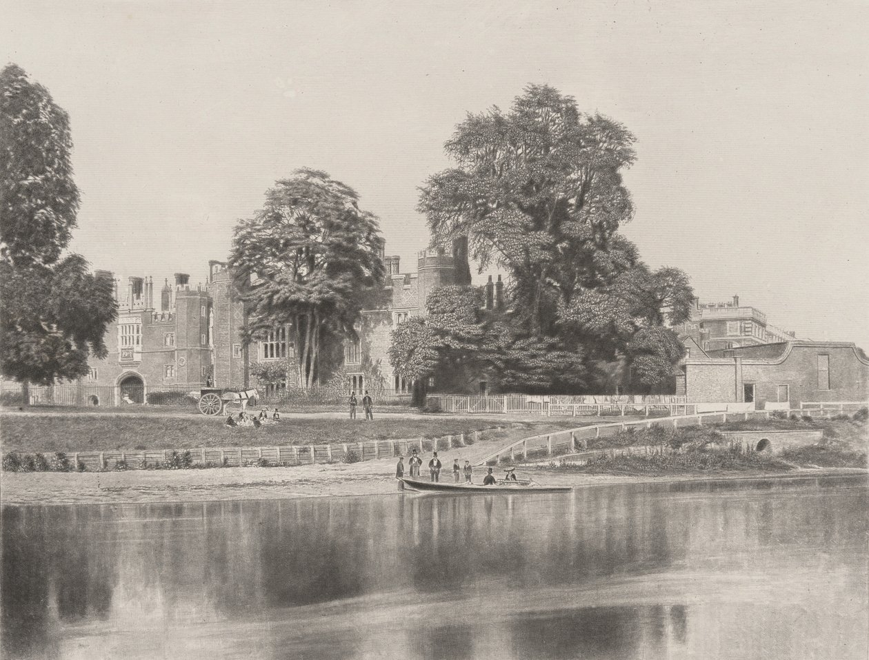 Hampton Court no Tâmisa de Roger Fenton