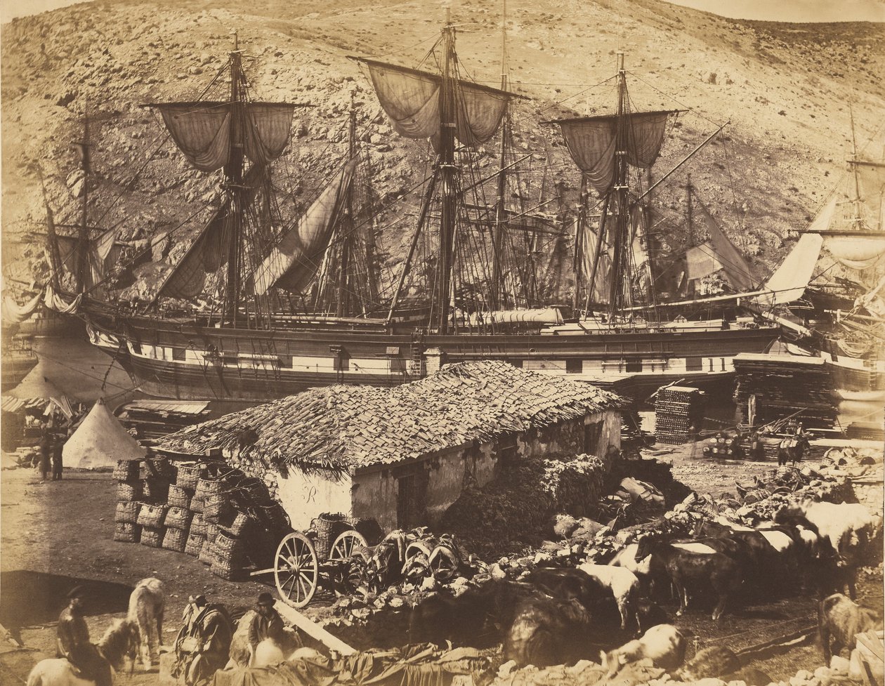 Porto de Balaclava, o cais do gado de Roger Fenton